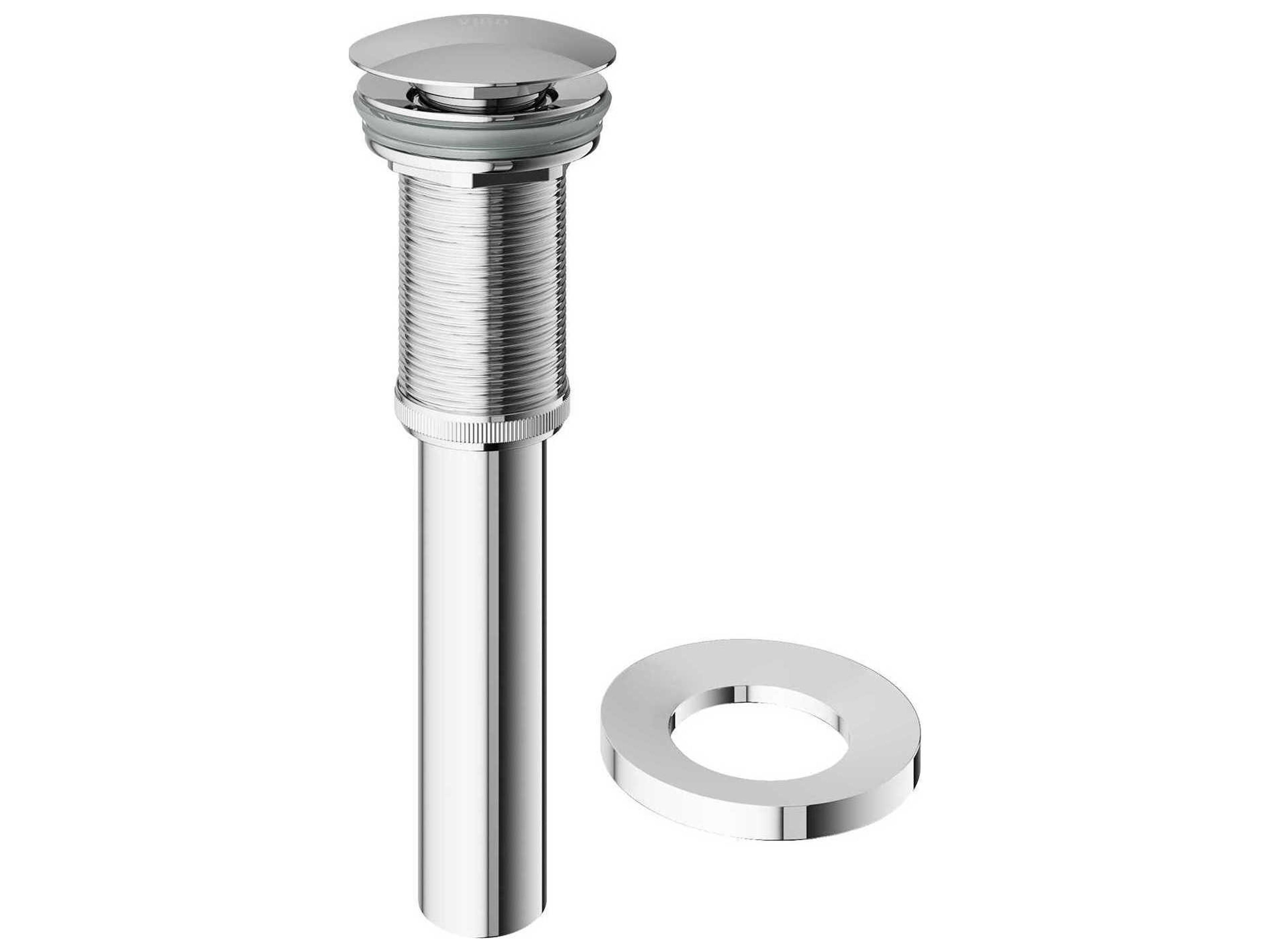 Chrome Vessel Bathroom Sink Pop-Up Drain with Mounting Ring