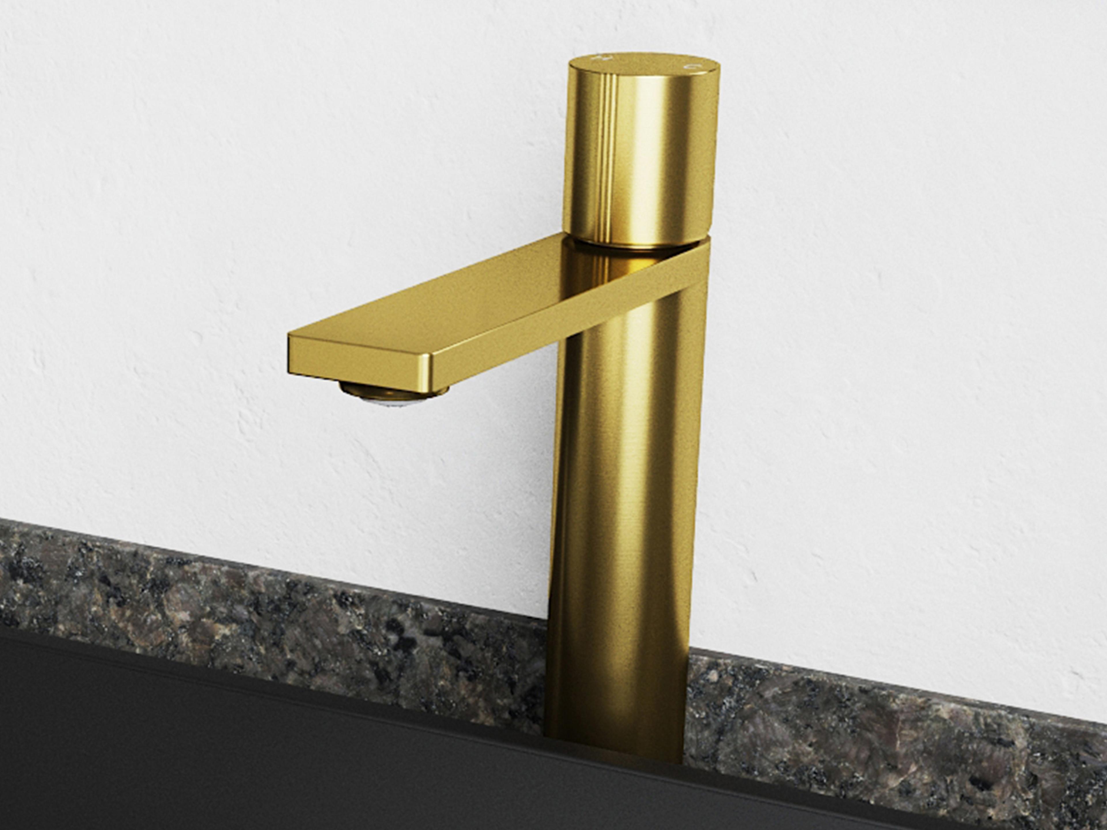 Gotham Matte Brushed Gold 1-Handle Vessel Bathroom Faucet