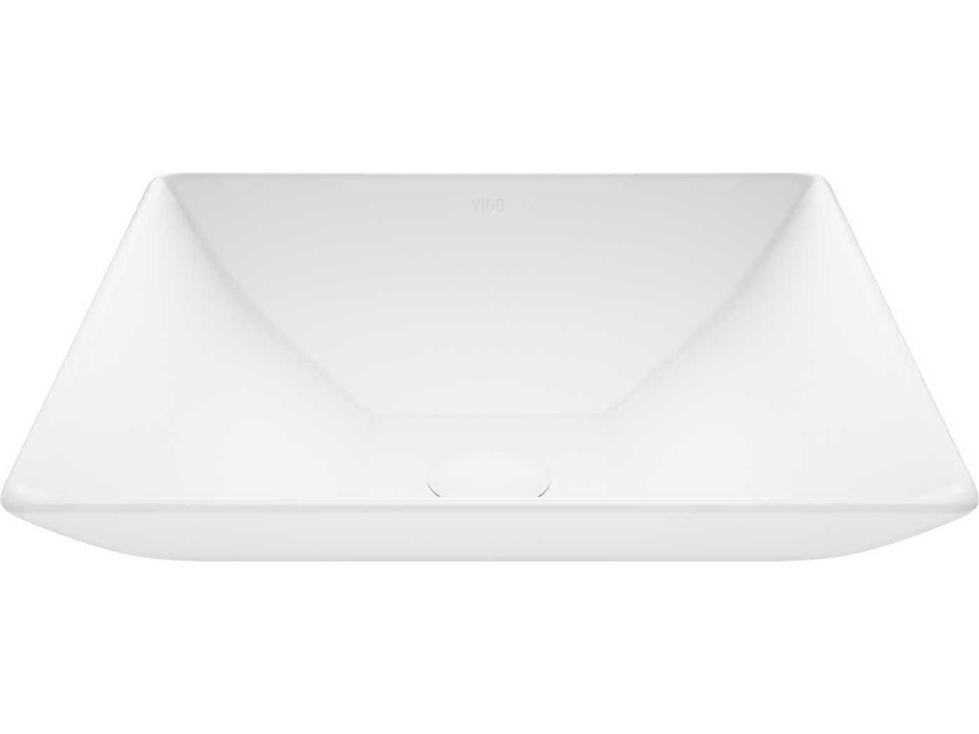 Hibiscus Matte White 16" Square Vessel Bathroom Sink