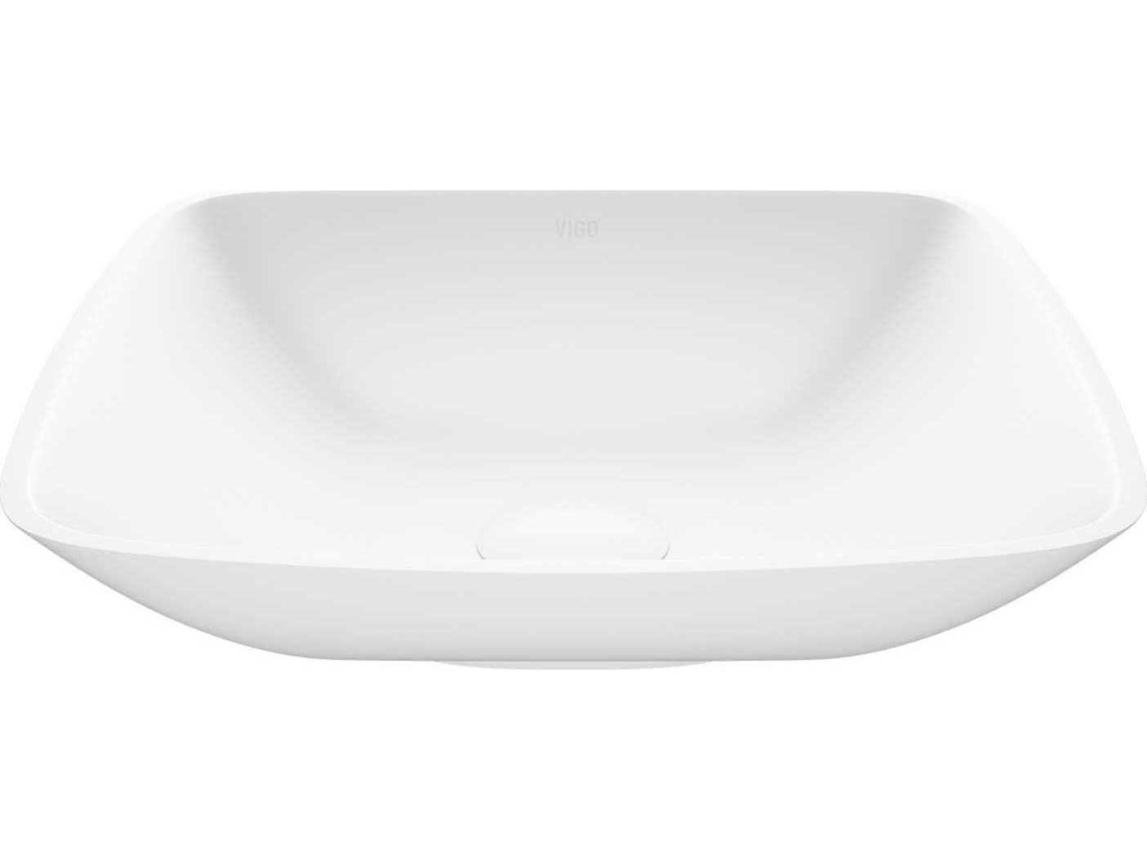 Hyacinth Matte White 14" Square Vessel Bathroom Sink