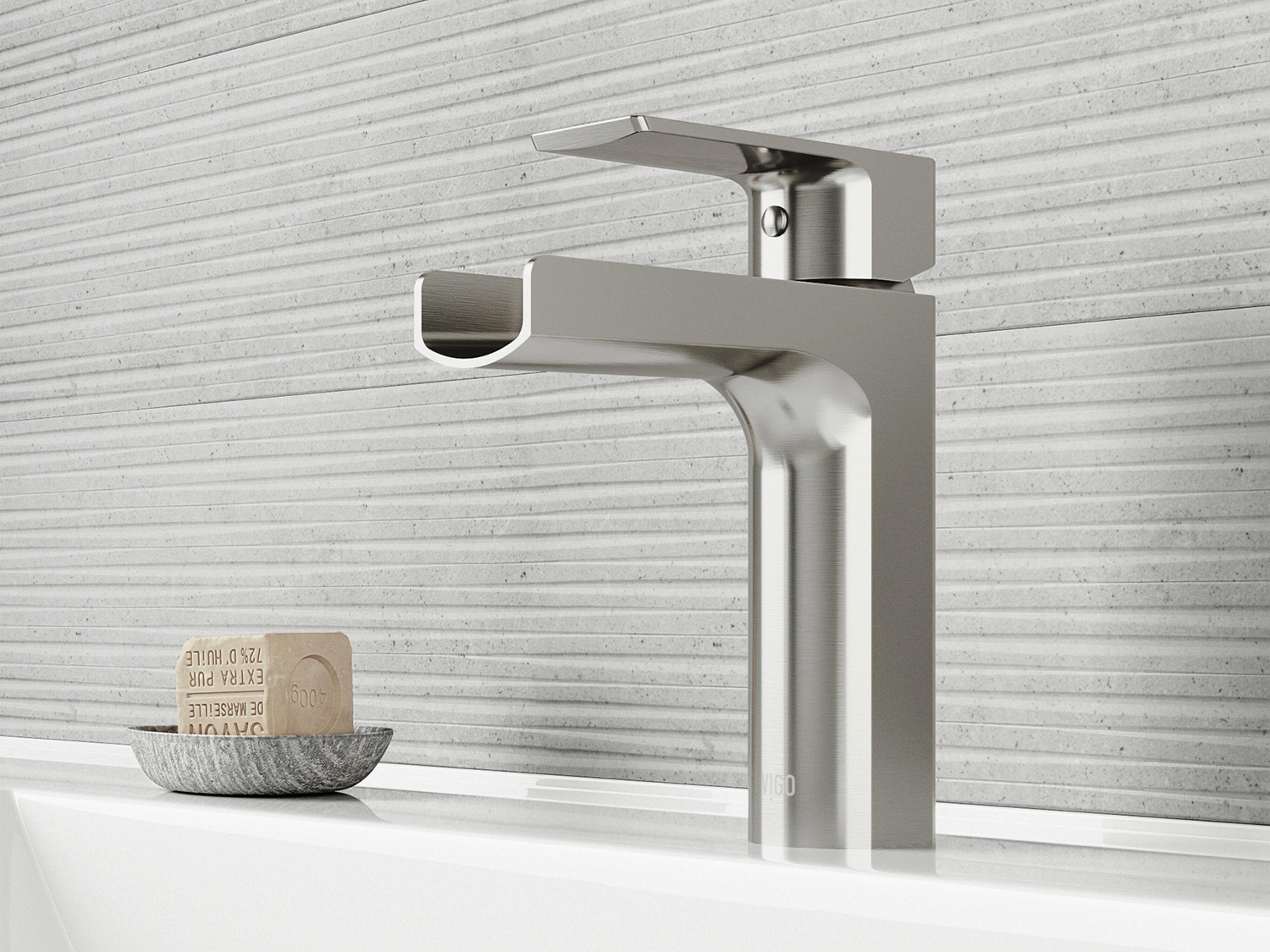 Vigo Ileana Brushed Nickel 1-handle Waterfall Vessel Bathroom Faucet