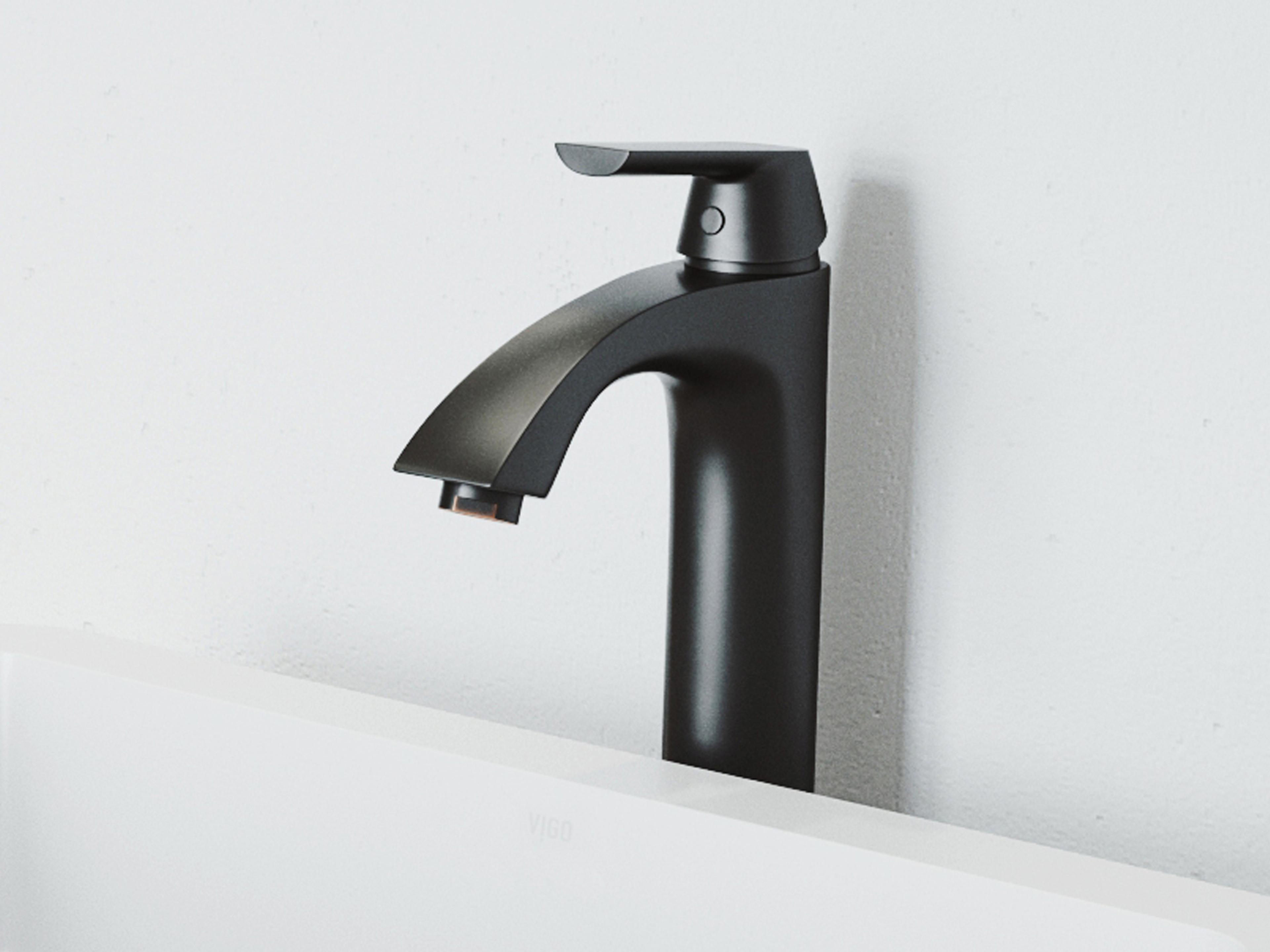 Vigo Linus Matte Black 1-Handle Vessel Bathroom Faucet