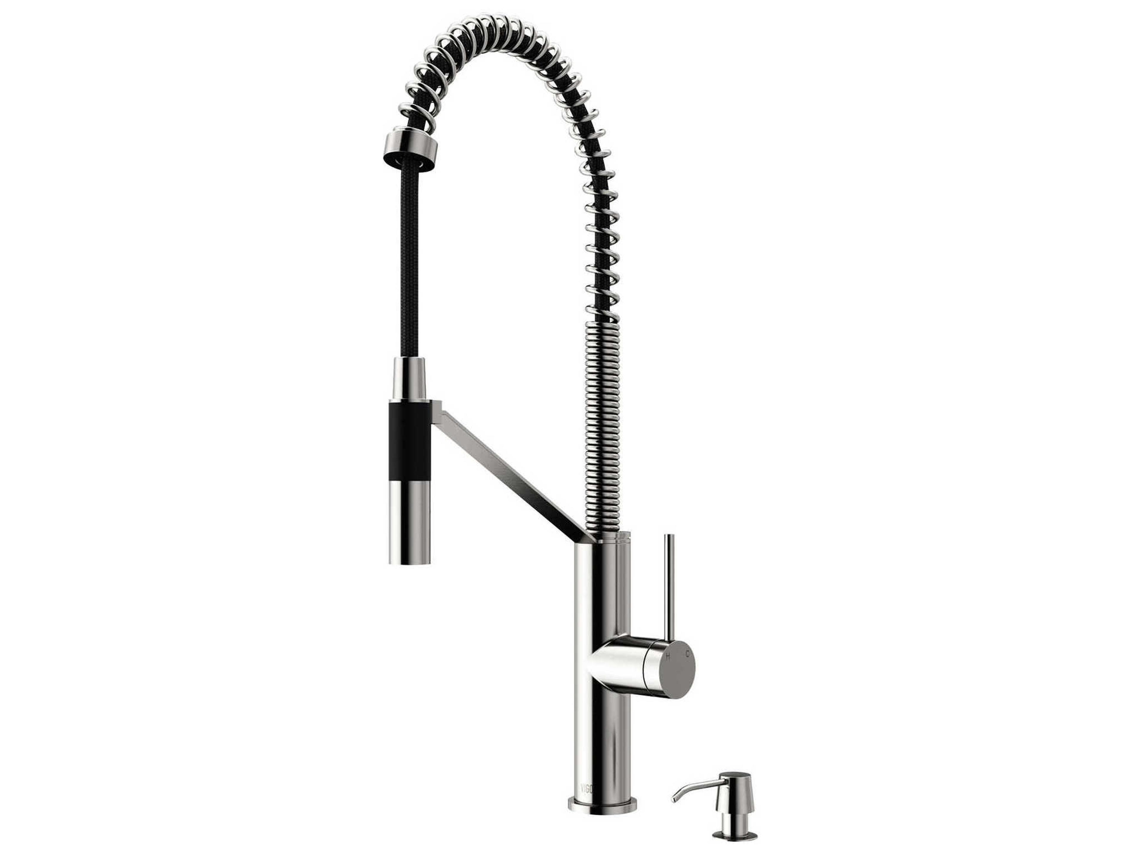 Livingston Stainless Steel Magnetic Pull-Down Kitchen Faucet with Soap Dispenser