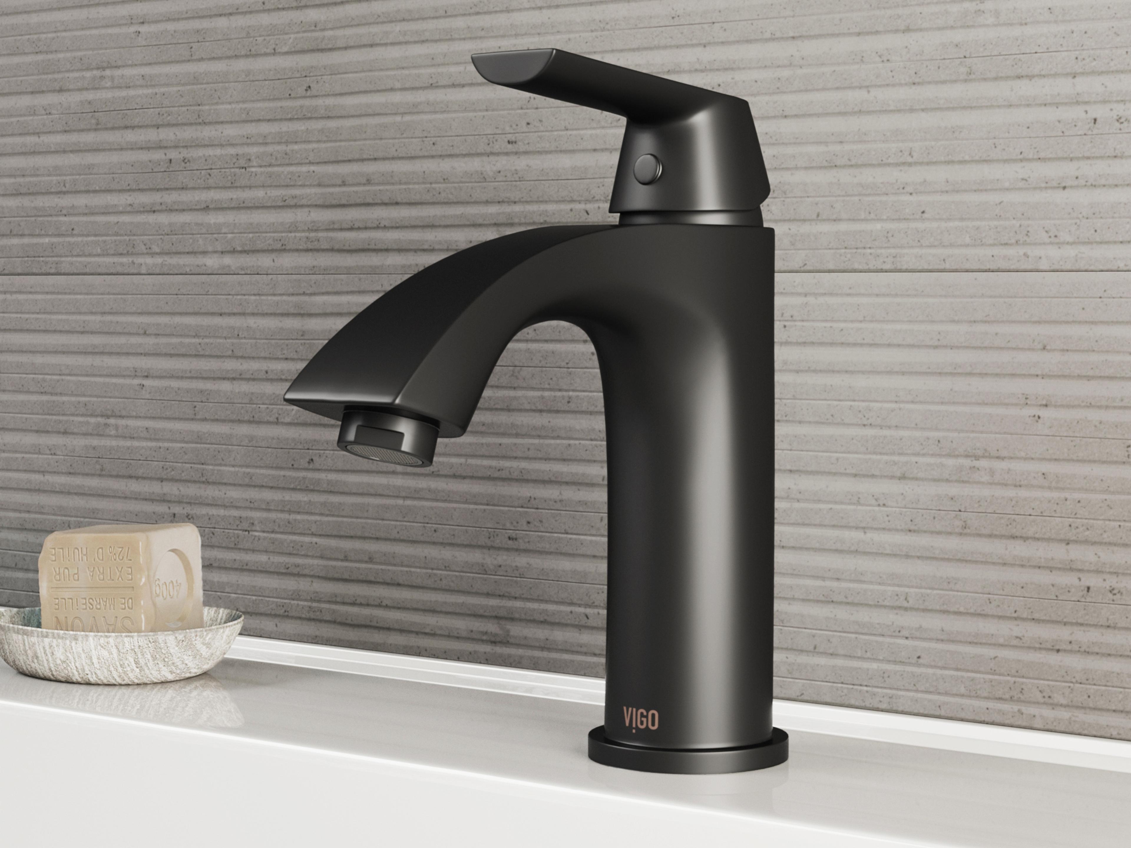Vigo Penela Matte Black 1-Handle Vessel ADA Bathroom Faucet
