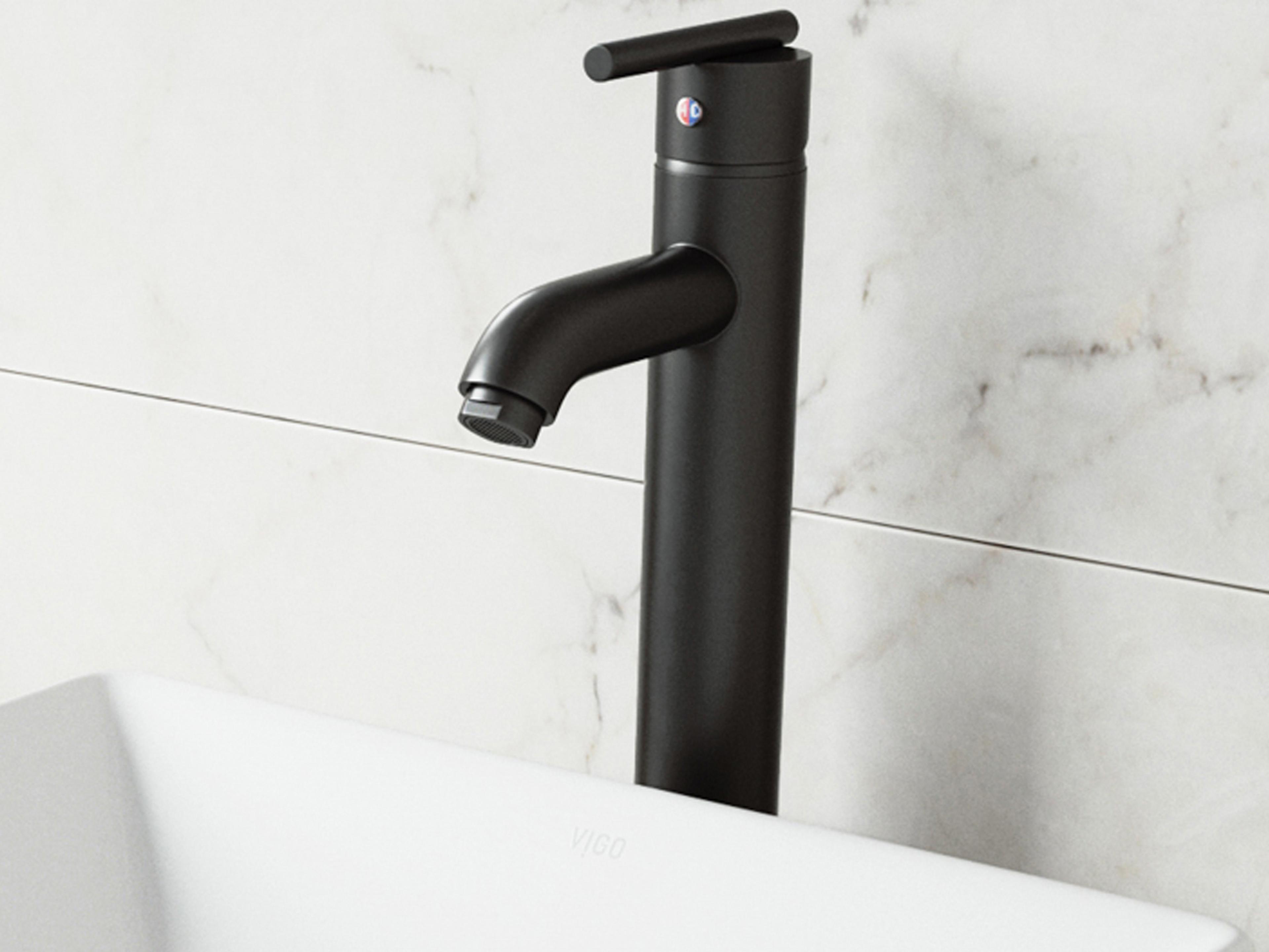 Vigo Seville Matte Black 1-Handle Vessel Bathroom Faucet
