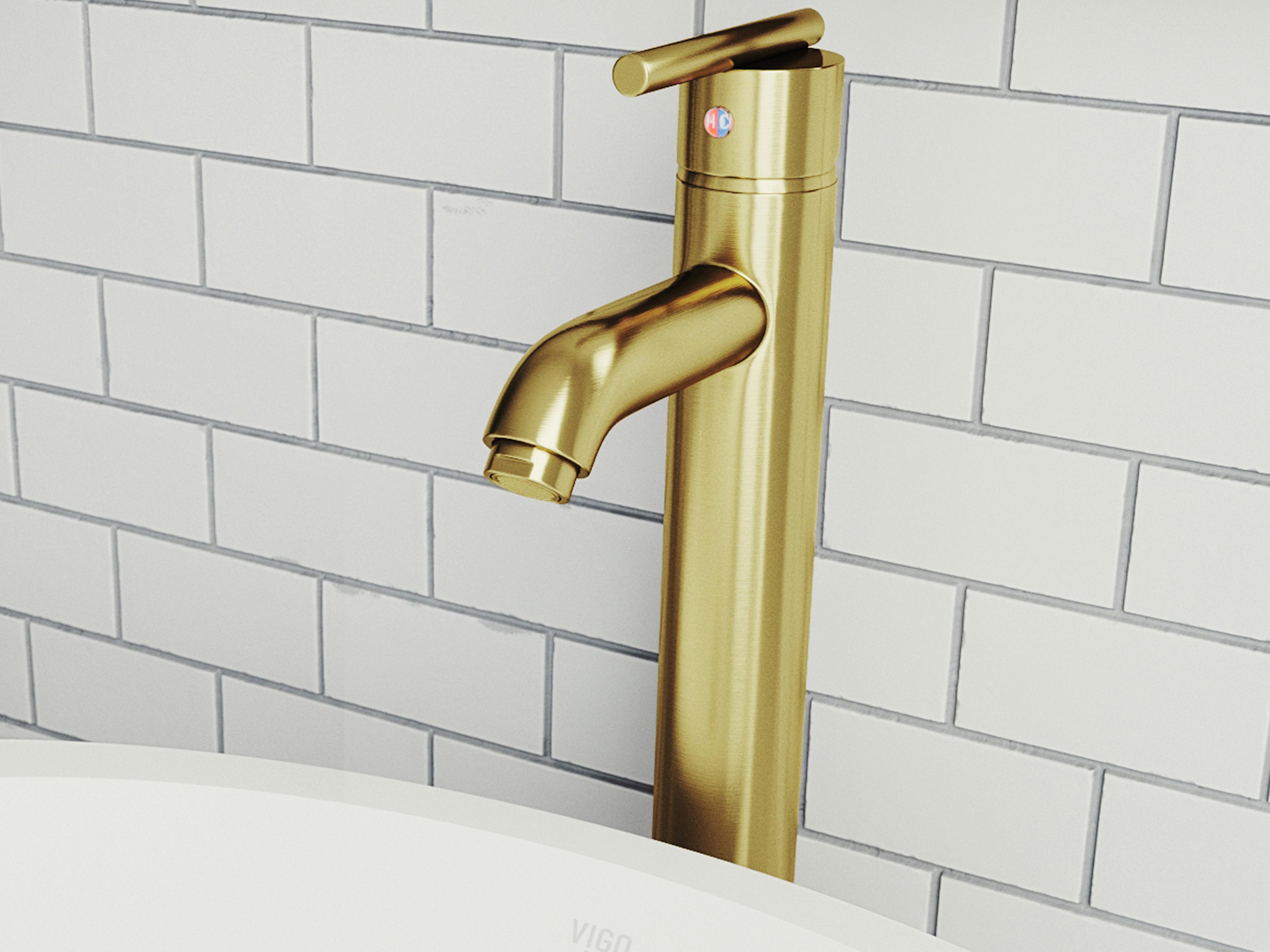 Vigo Seville Matte Brushed Gold Vessel Bathroom Faucet