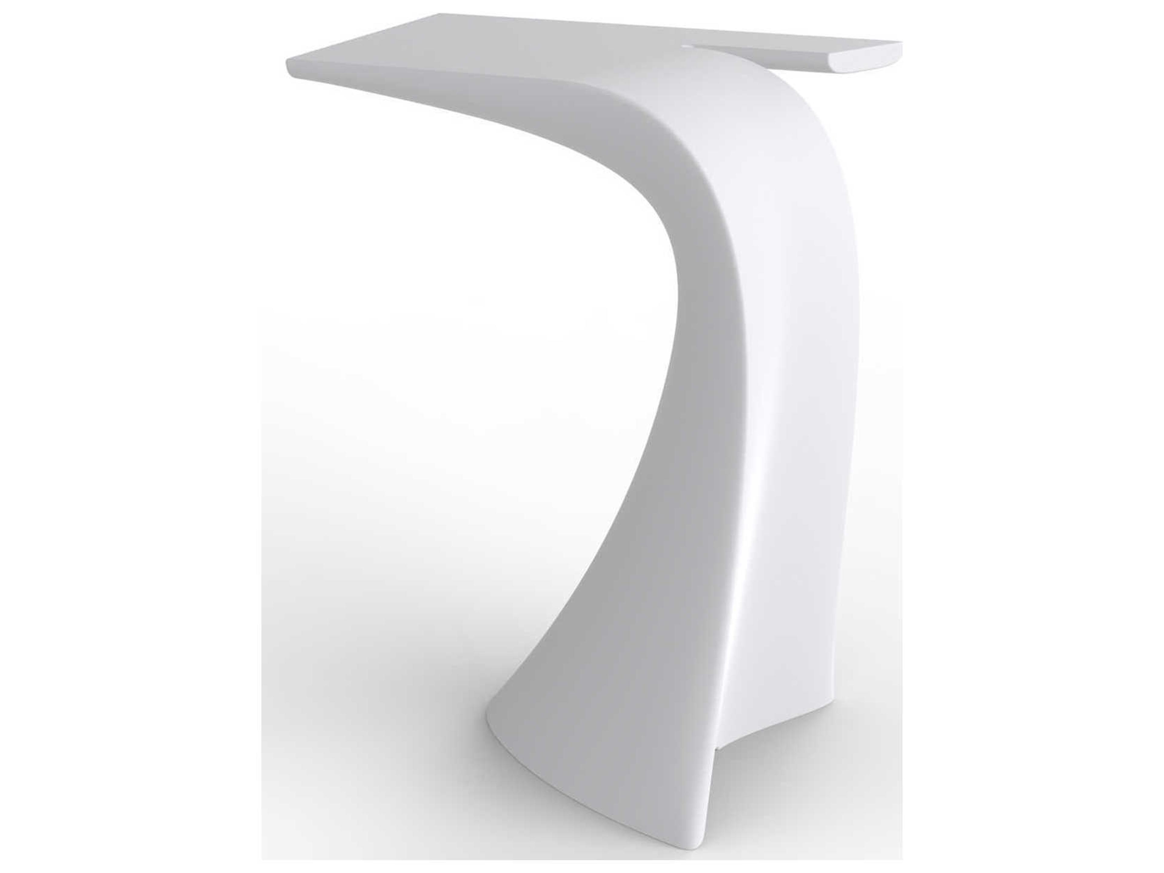 Wing White Matte Rectangular Plastic Bar Table
