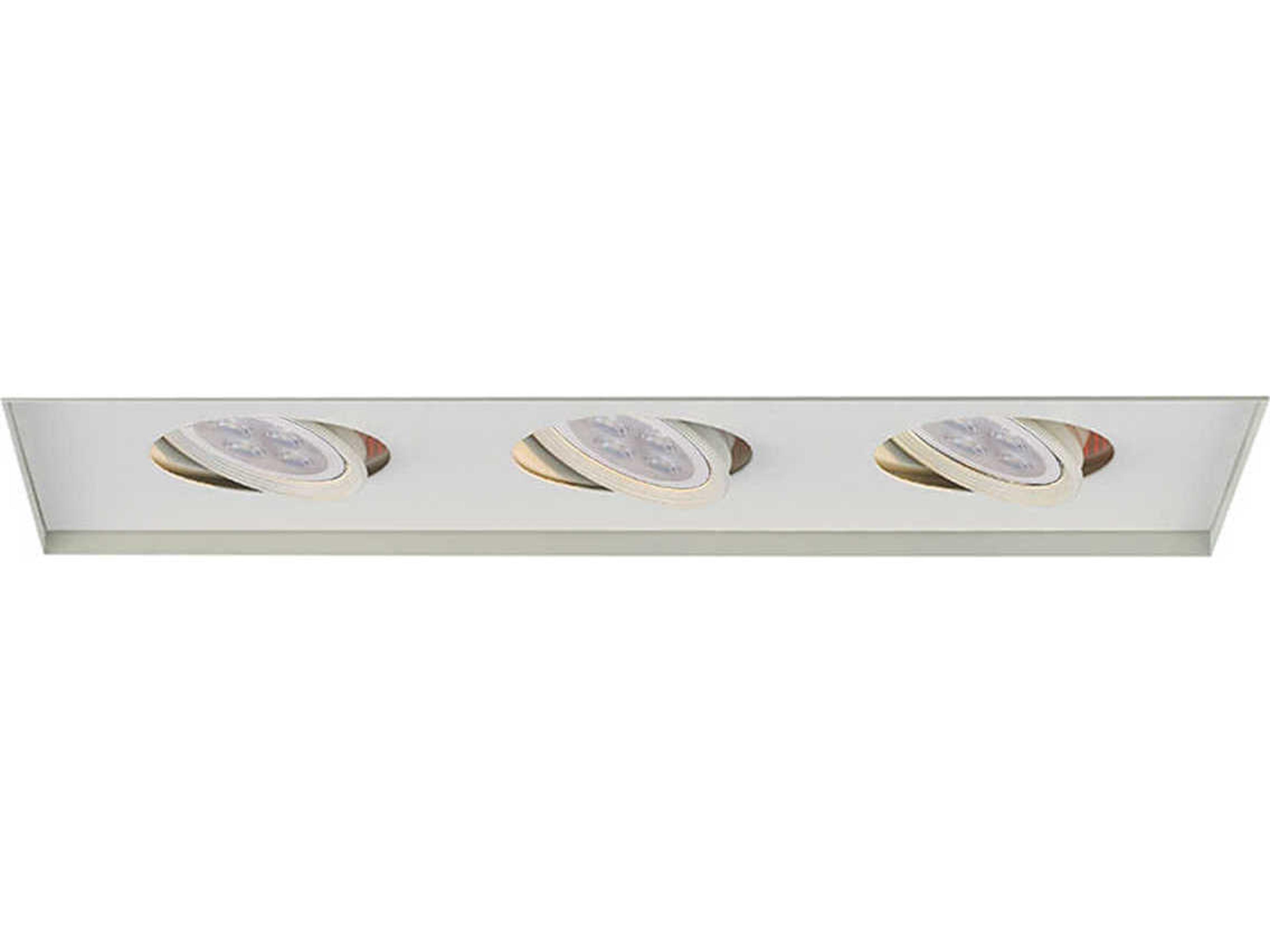 3-Light White LED Geometric Linear Recessed Light