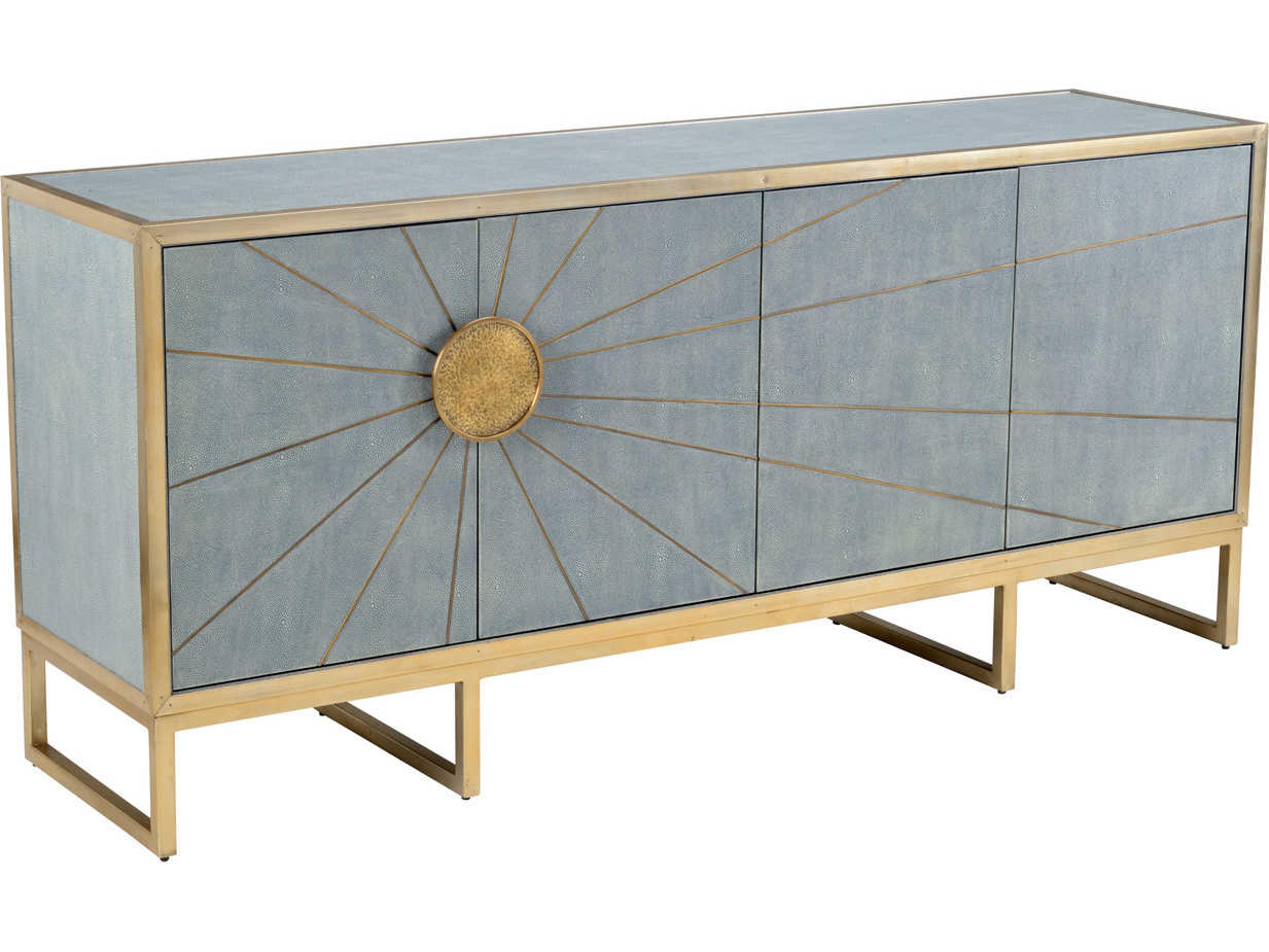 Wildwood Ray's Edge 72" Solid Wood Gray Gold Sideboard