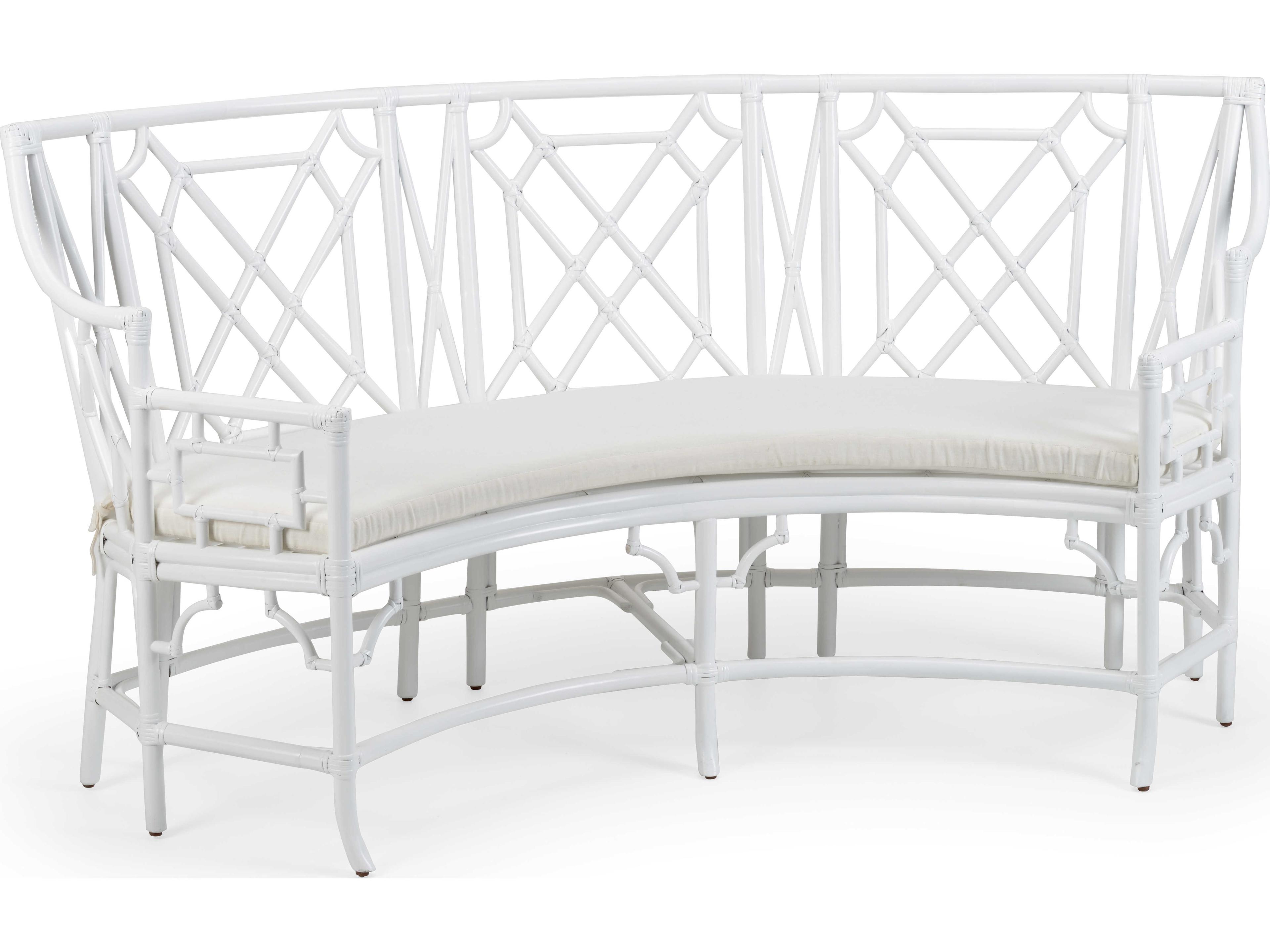 Wildwood Wild Palm White Upholstered Accent Bench