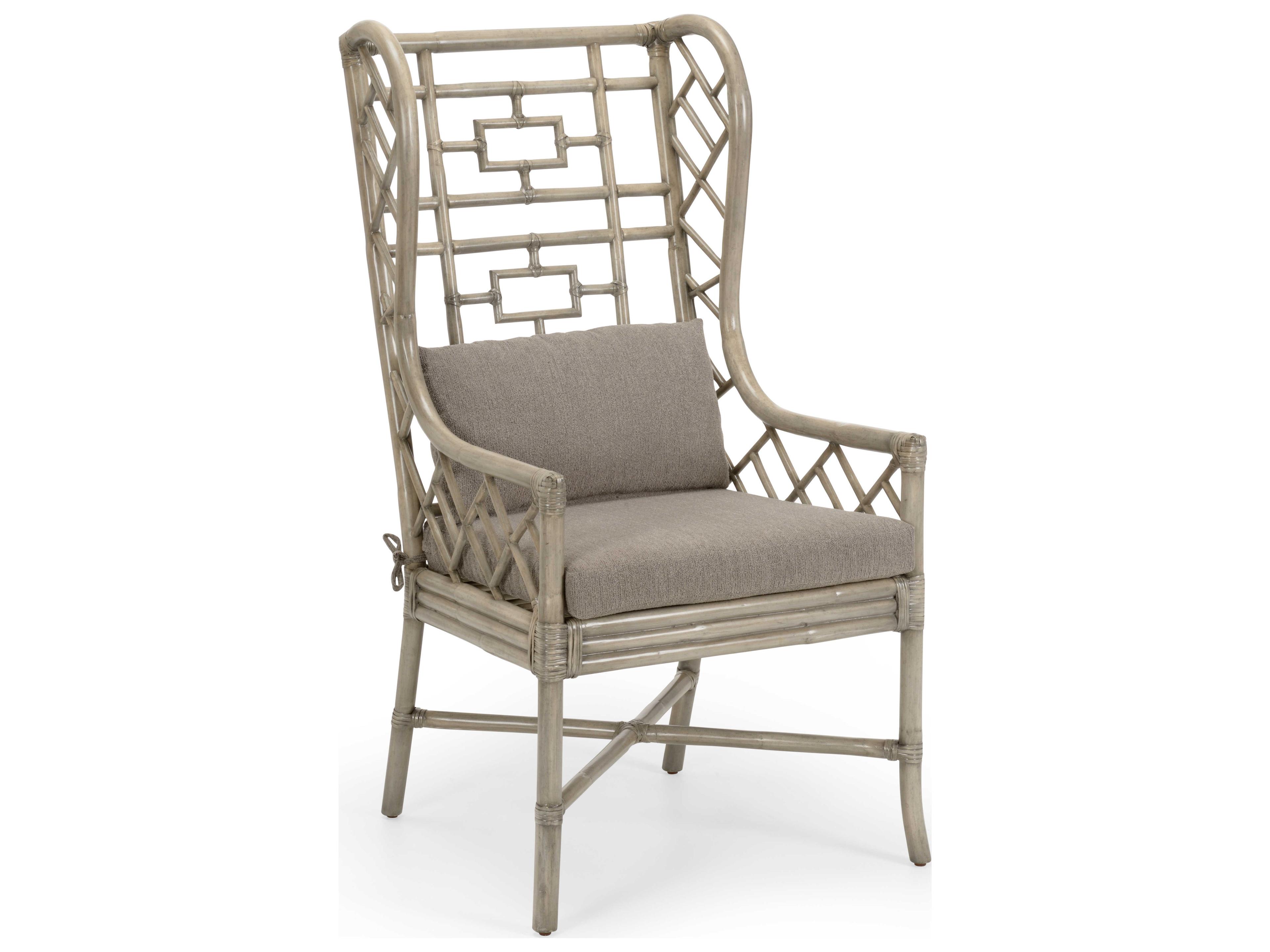 Gwyneth Wing Gray Fabric Accent Chair