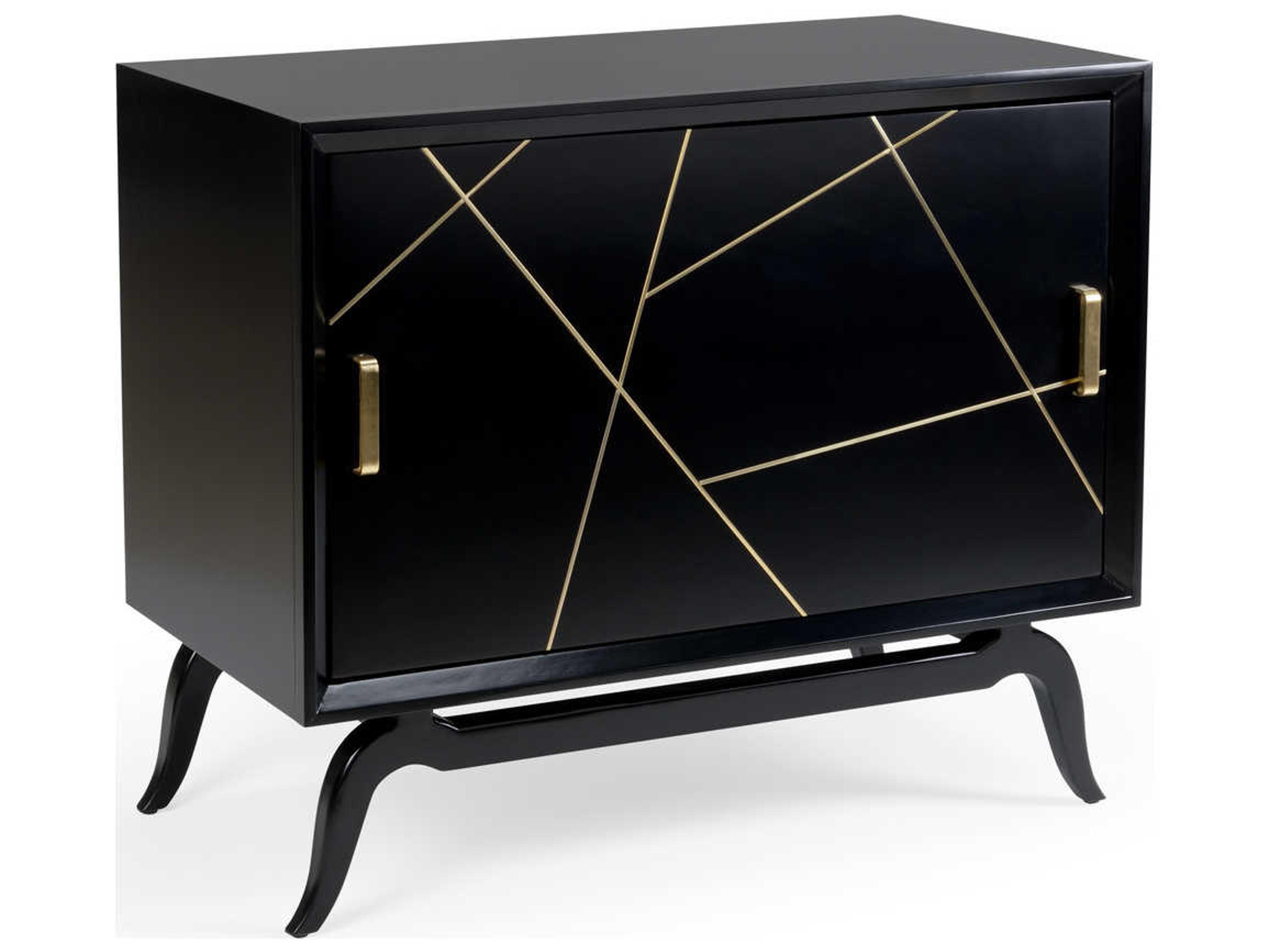 Sinatra Rubberwood Black Bar Cabinet