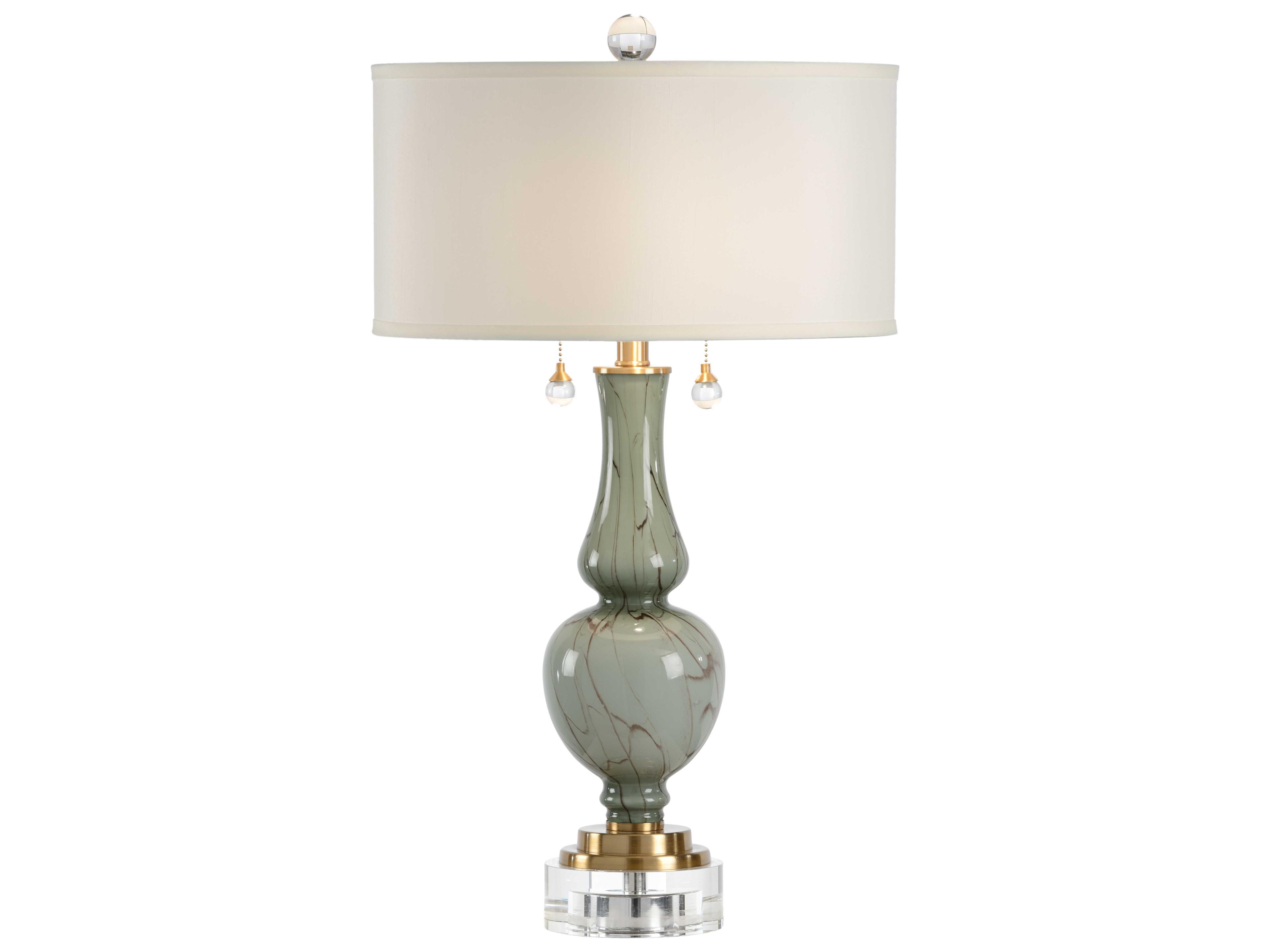 Wildwood Belle Mont Gray Off White Silkette Clear Buffet Lamp