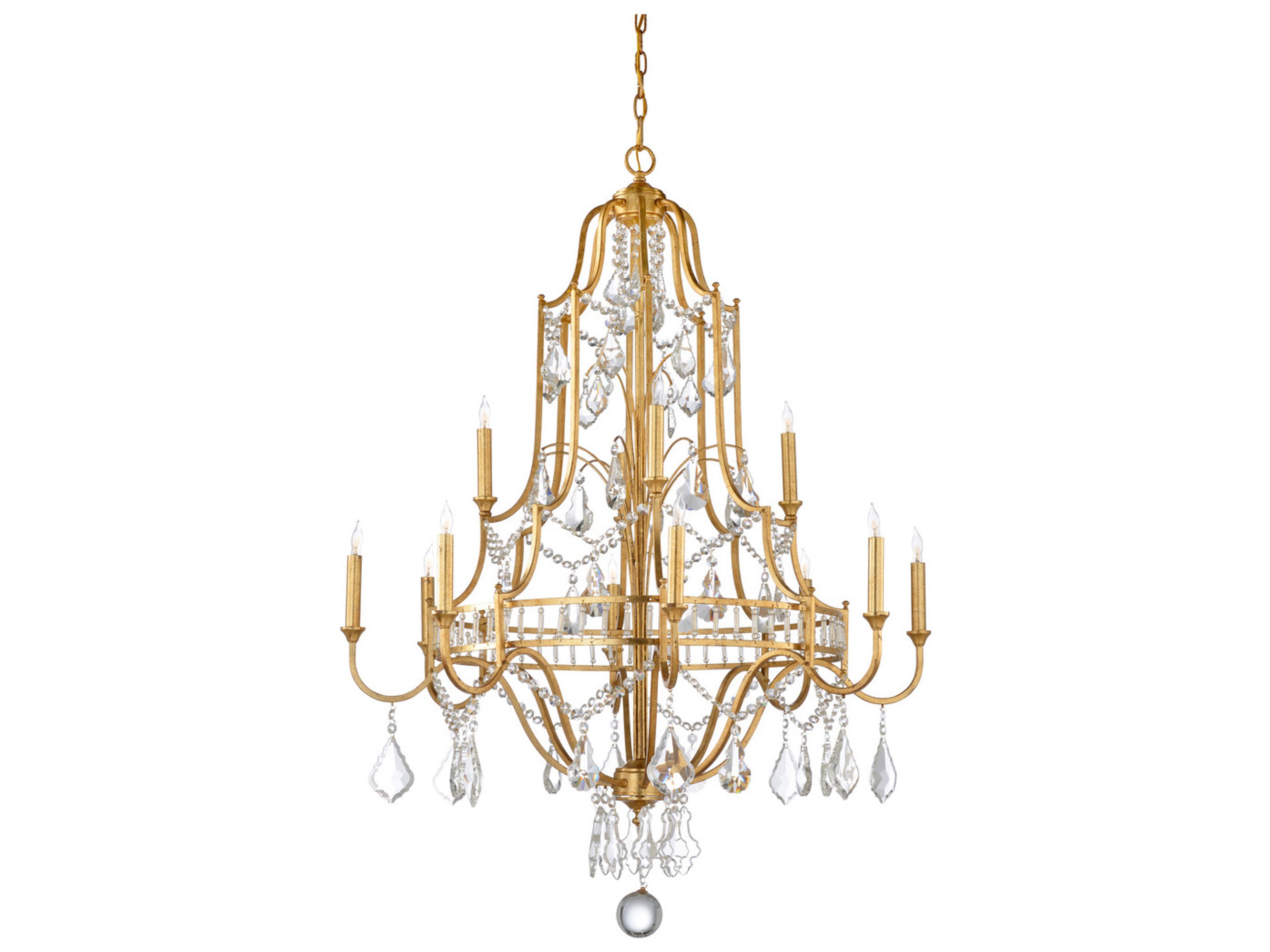 Buckhead 12-Light Antique Gold Leaf Chandelier