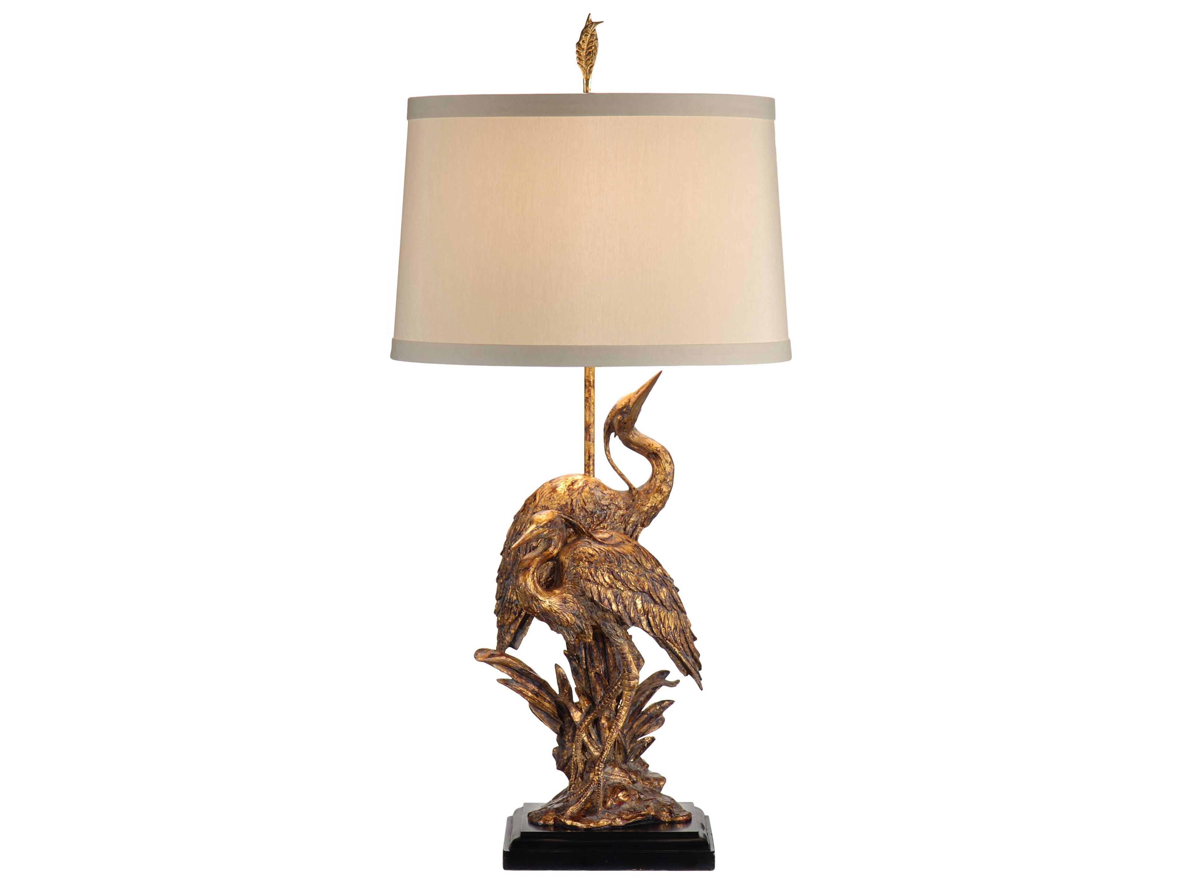 Egrets Old Gold Light Taupe Silkette Buffet Lamp
