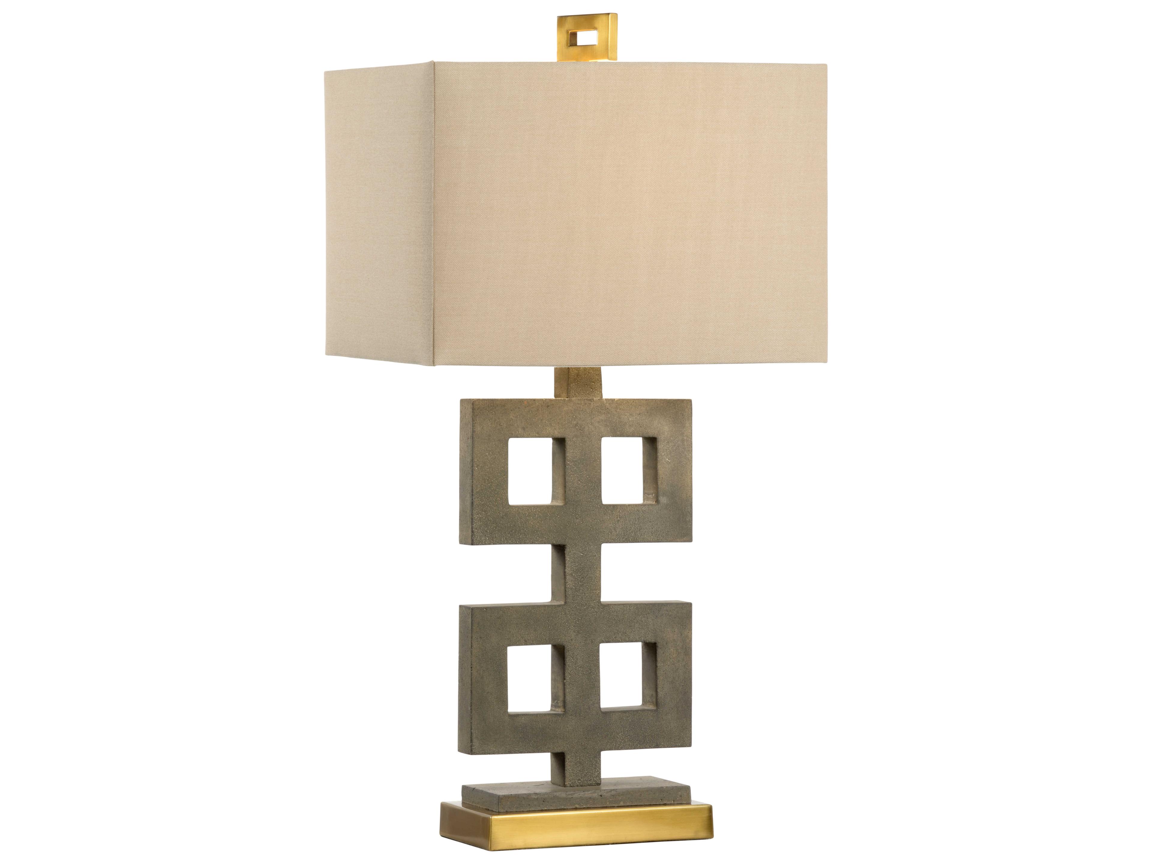 Wildwood Ross Concrete Beige Linen Gray Buffet Lamp