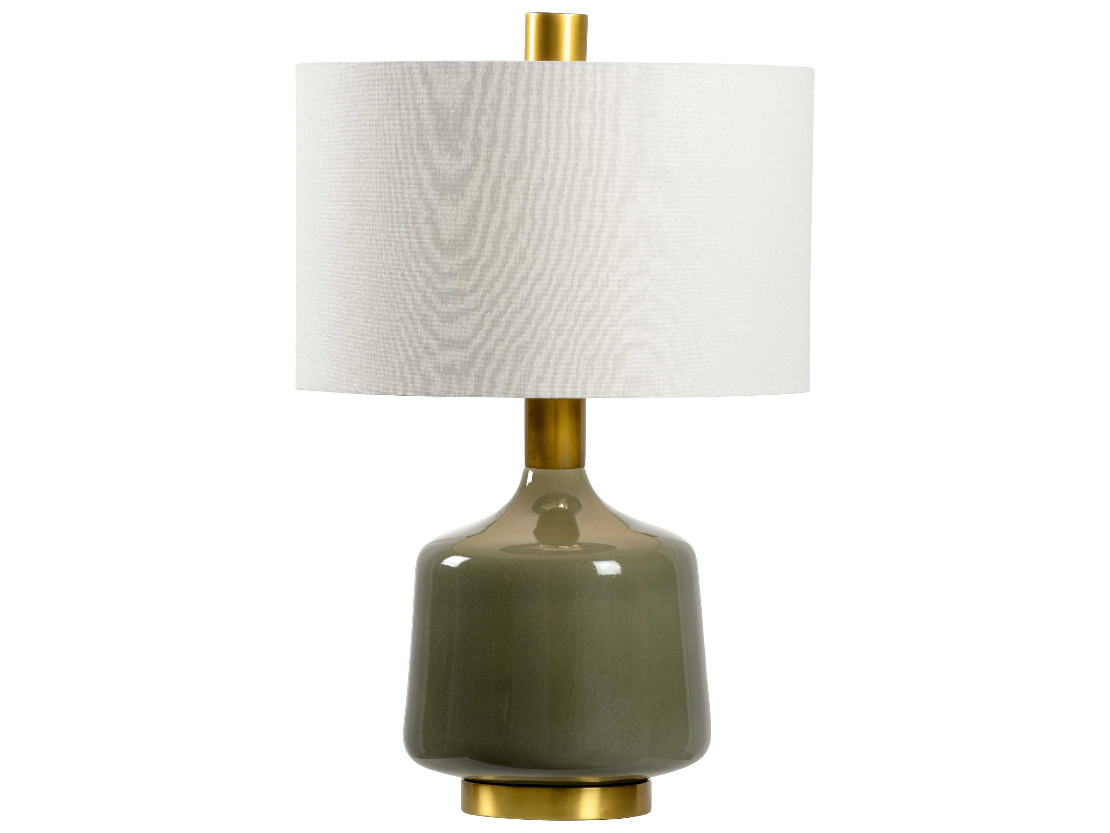 Tremont Olive Off White Linen Green Buffet Lamp