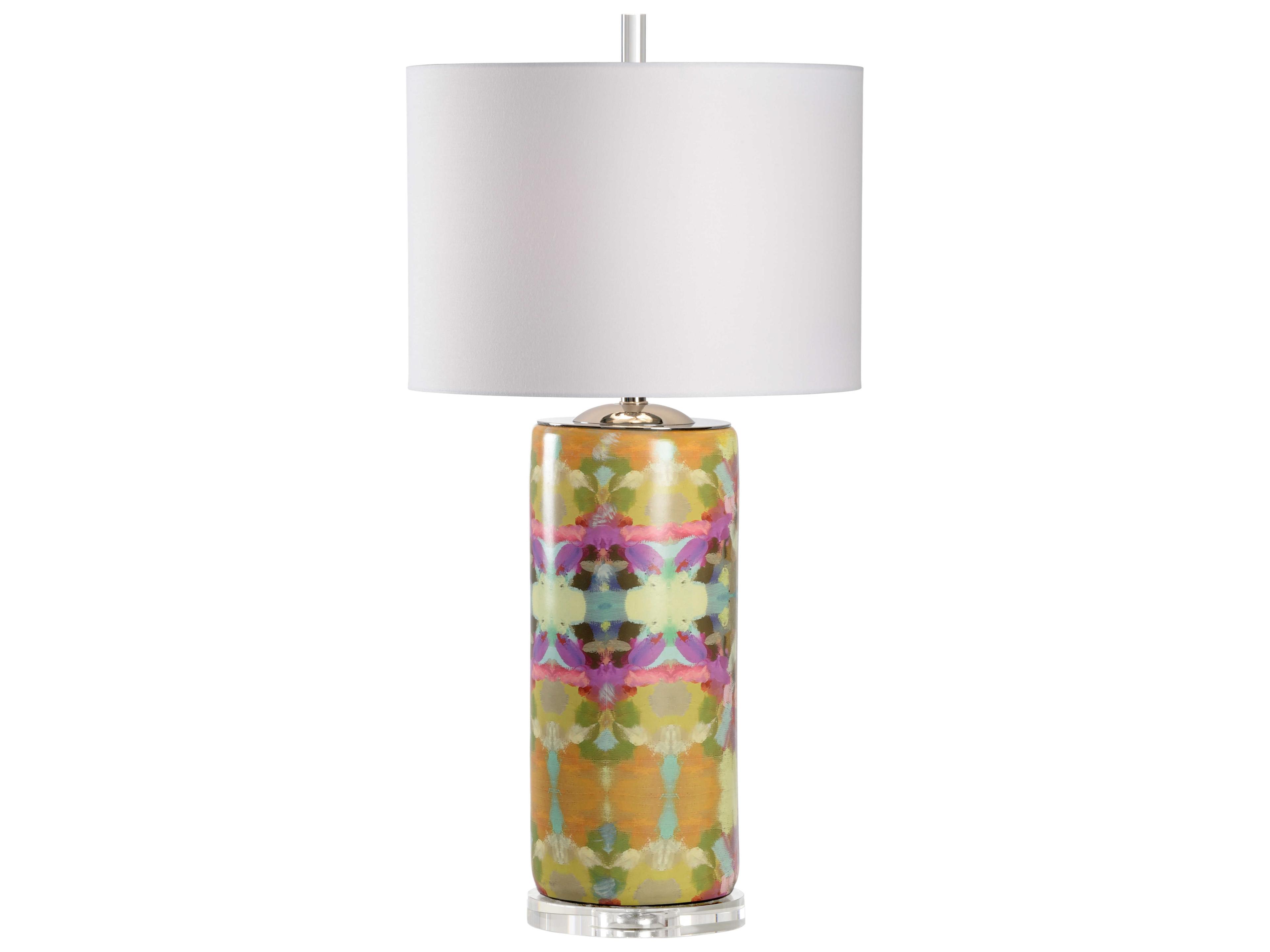 Wildwood Indigo Girl-III Green Purple Pink White Linen Blue Buffet Lamp