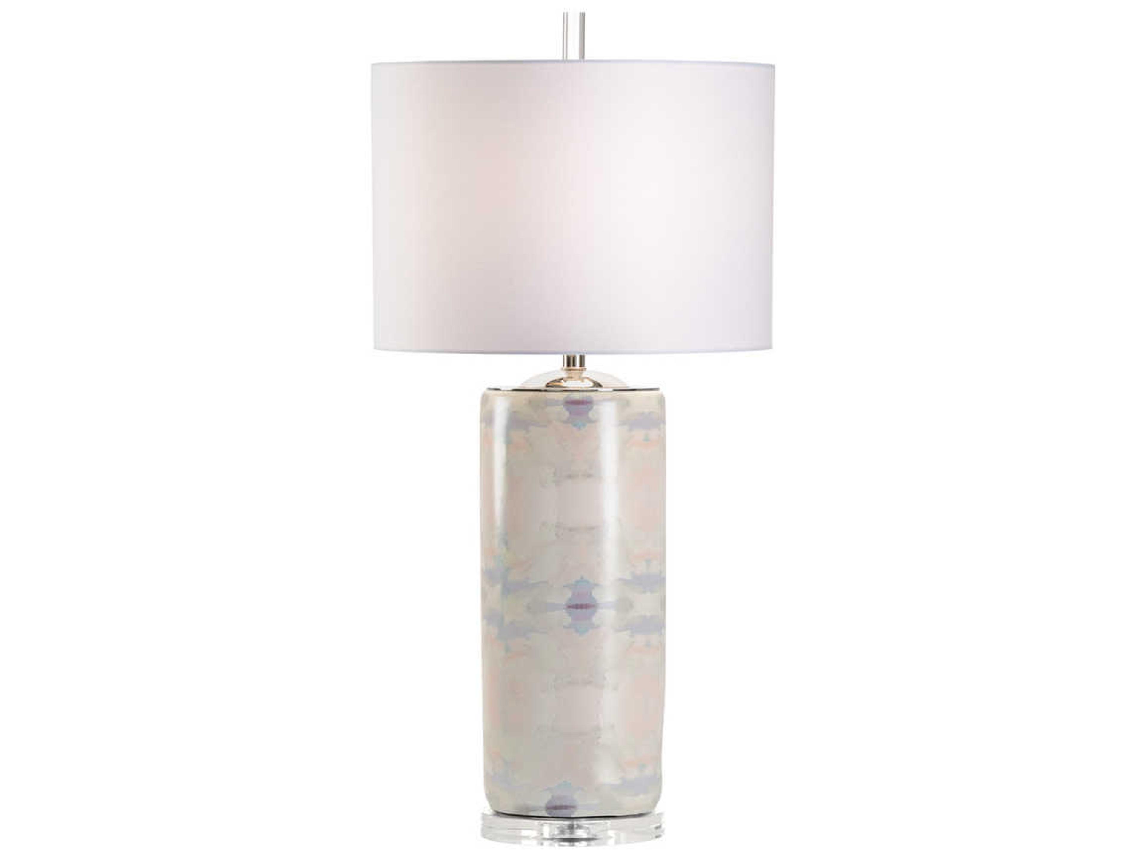 Wildwood Coral Bay Blue Gray Blush White Linen Purple Buffet Lamp