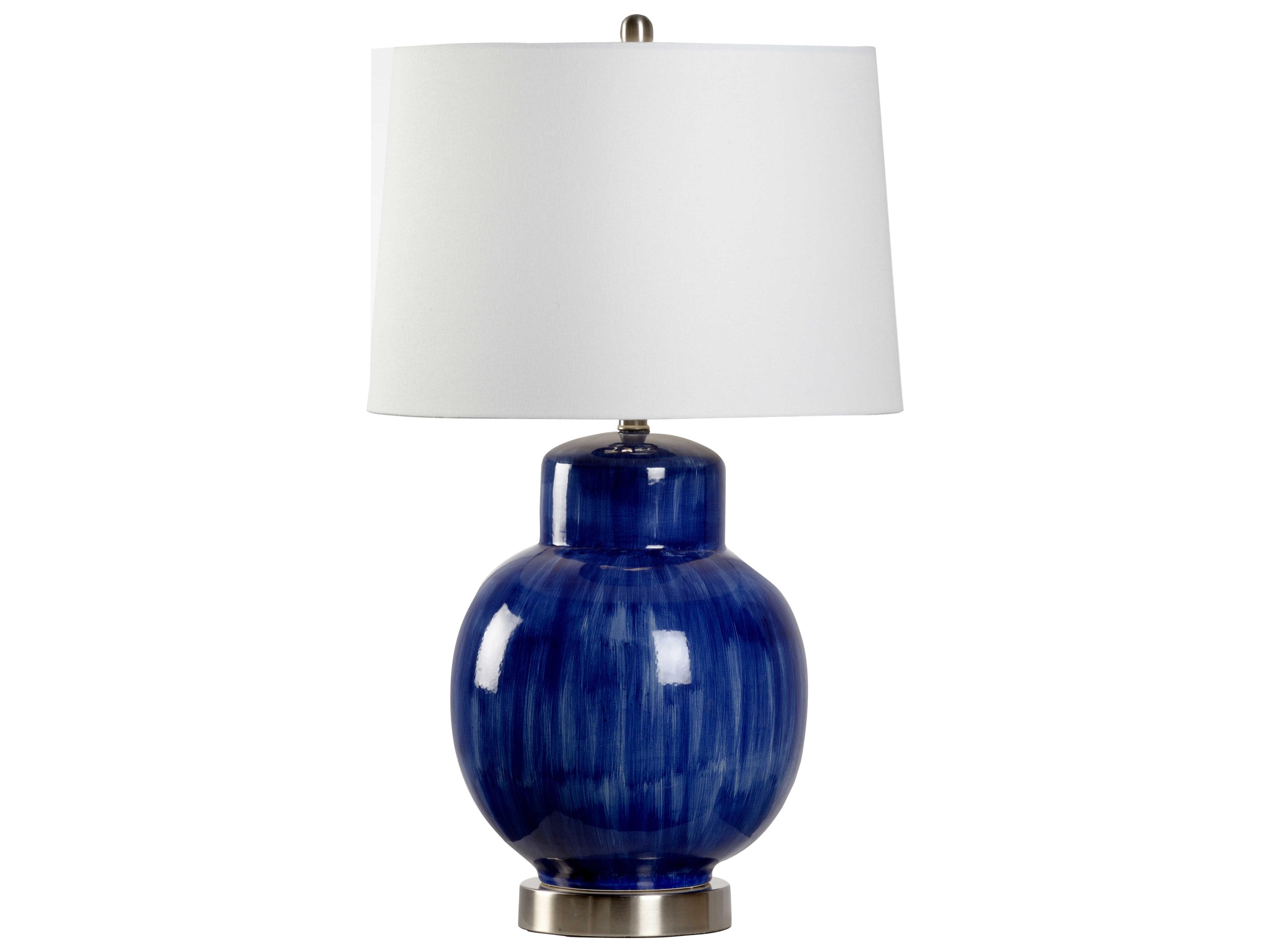 Wildwood Enzo Cobalt Blue Off White Linen Buffet Lamp