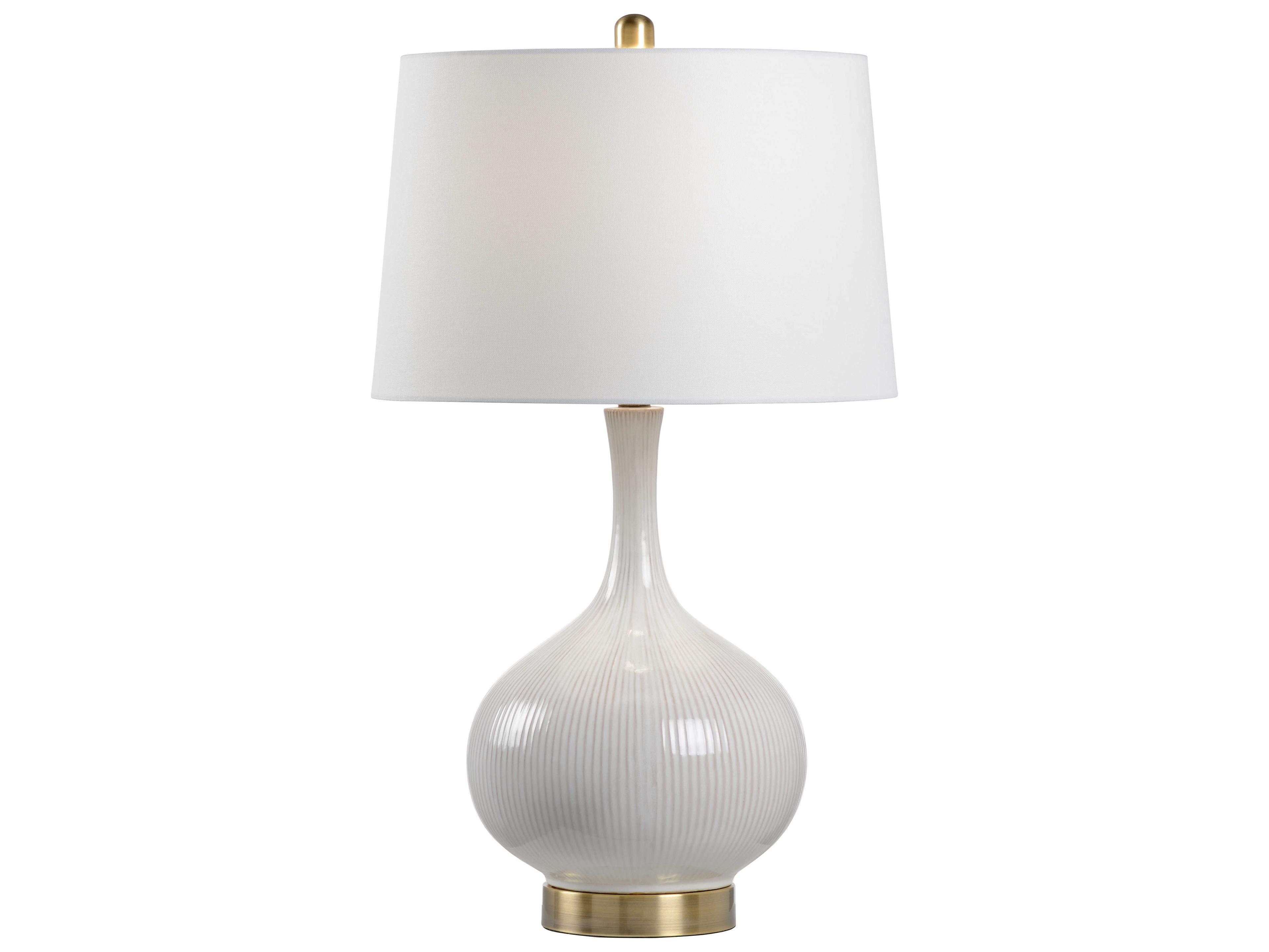 Sophia Almond Off White Linen Buffet Lamp
