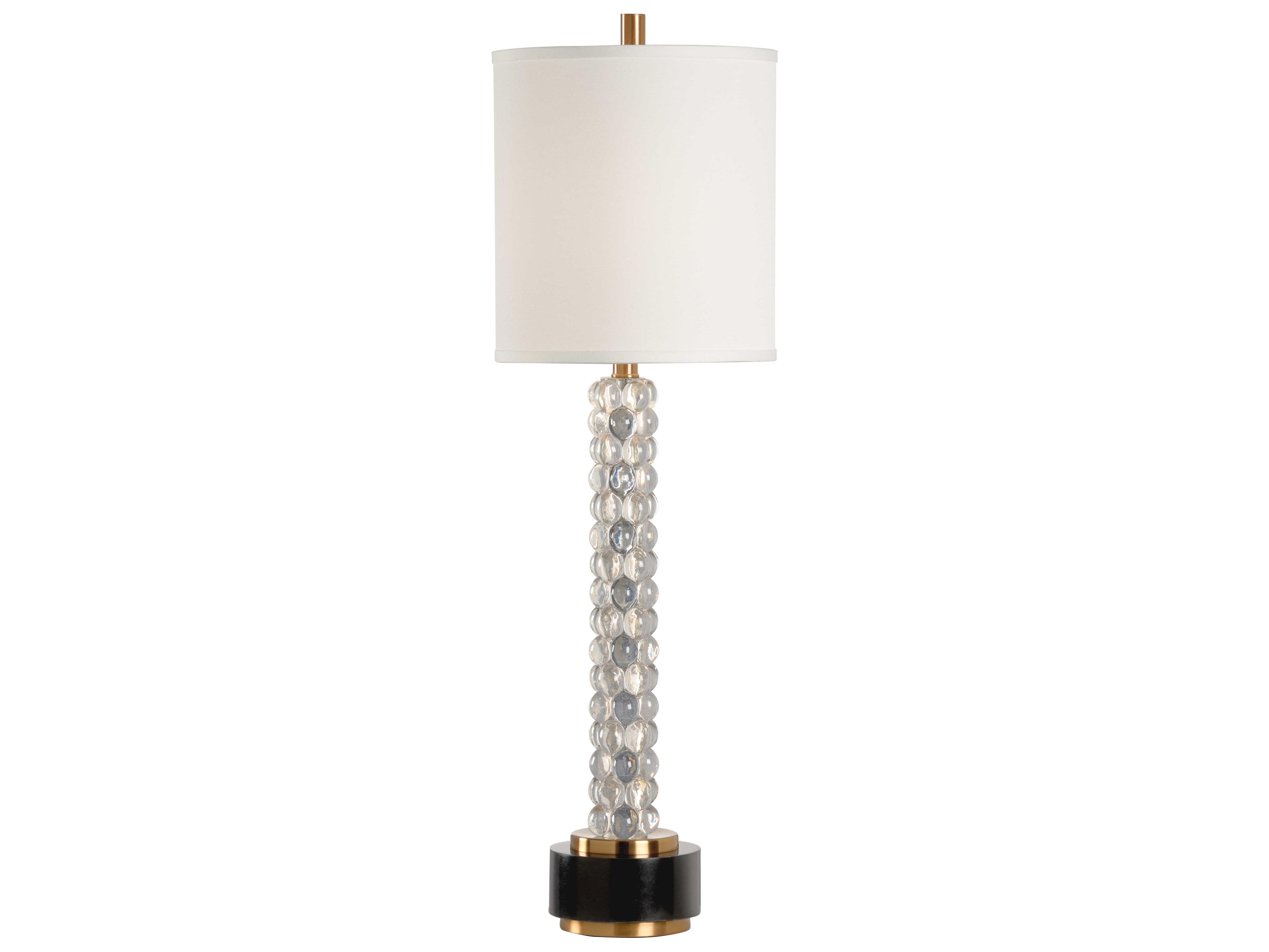 Bubblicious Clear Off White Linen Buffet Lamp