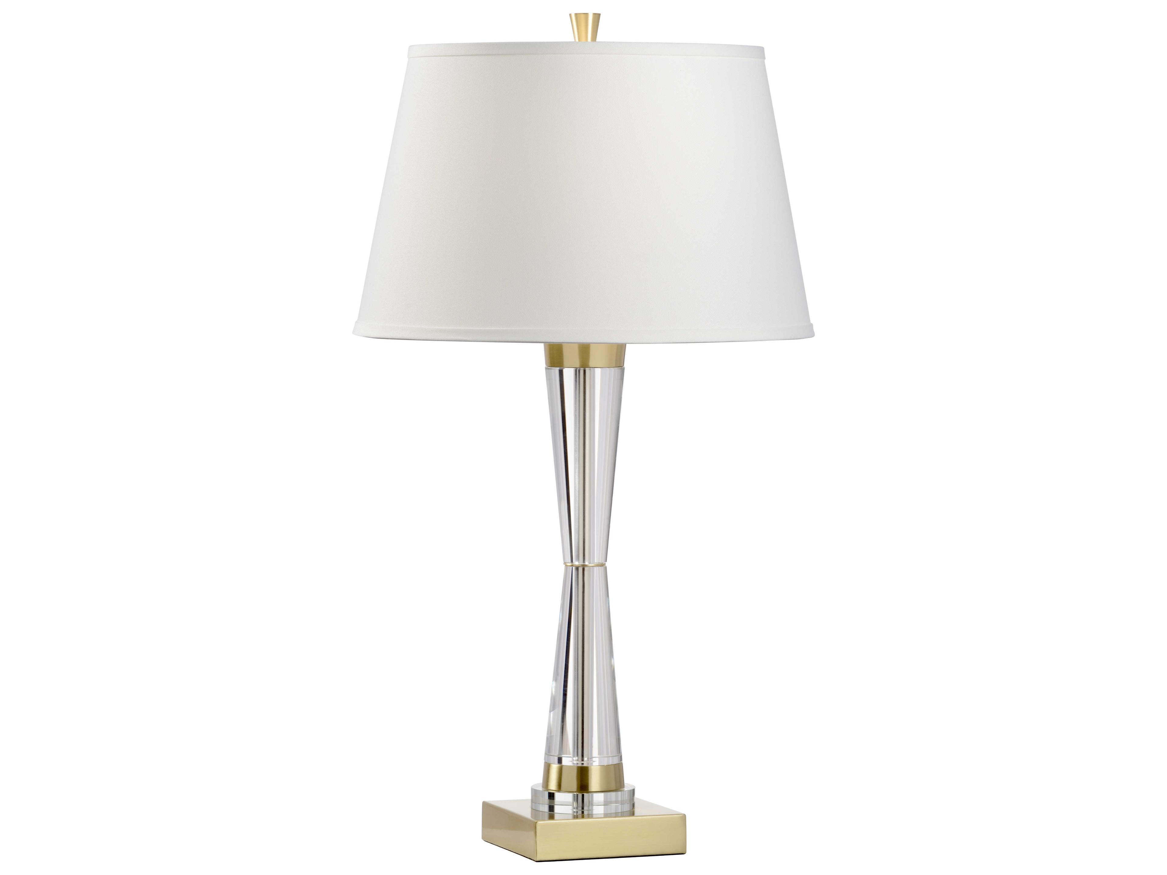 Hadley Clear Off White Silkette Brass Buffet Lamp