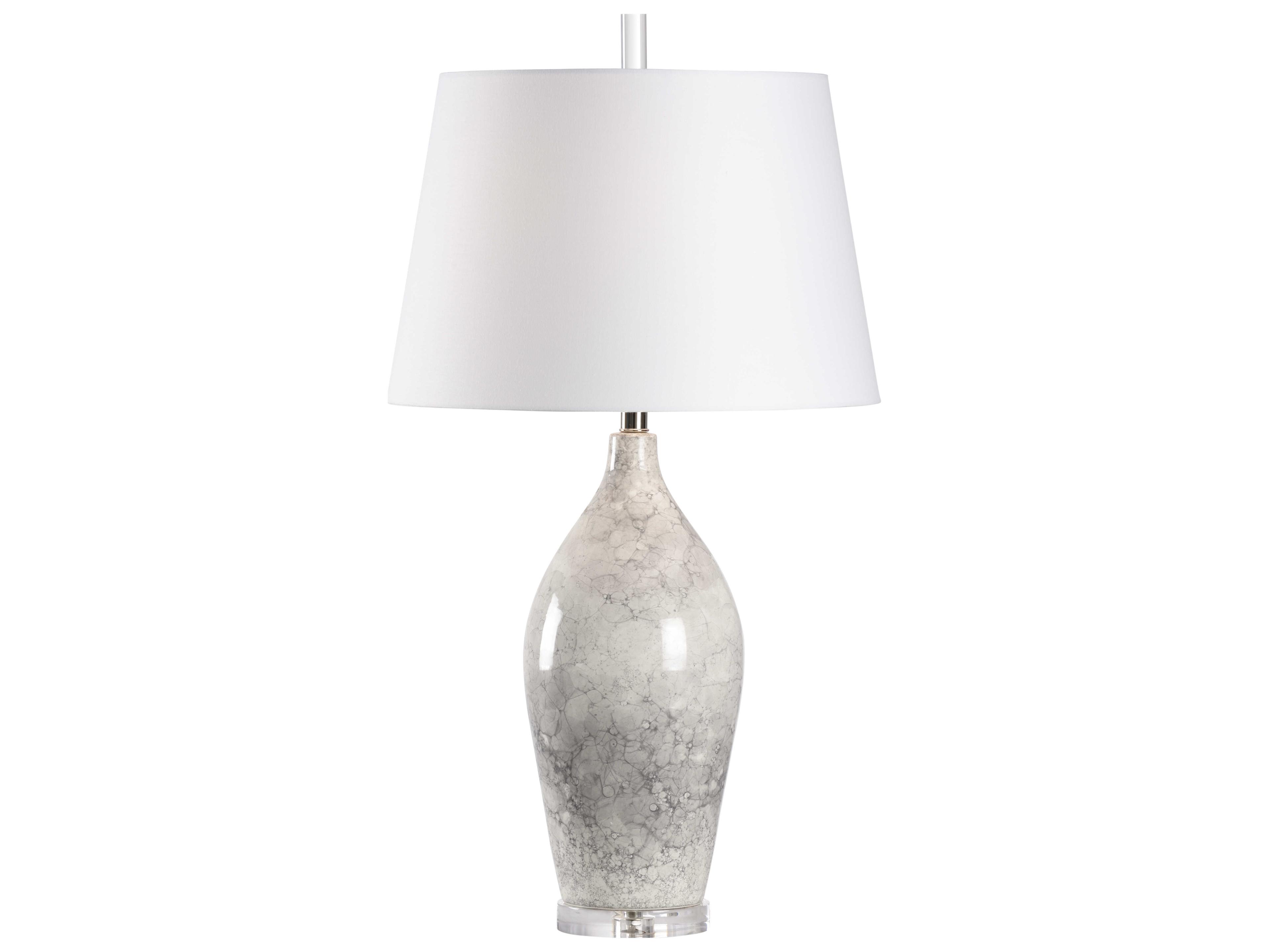 Boccale Gray White Linen Off Buffet Lamp