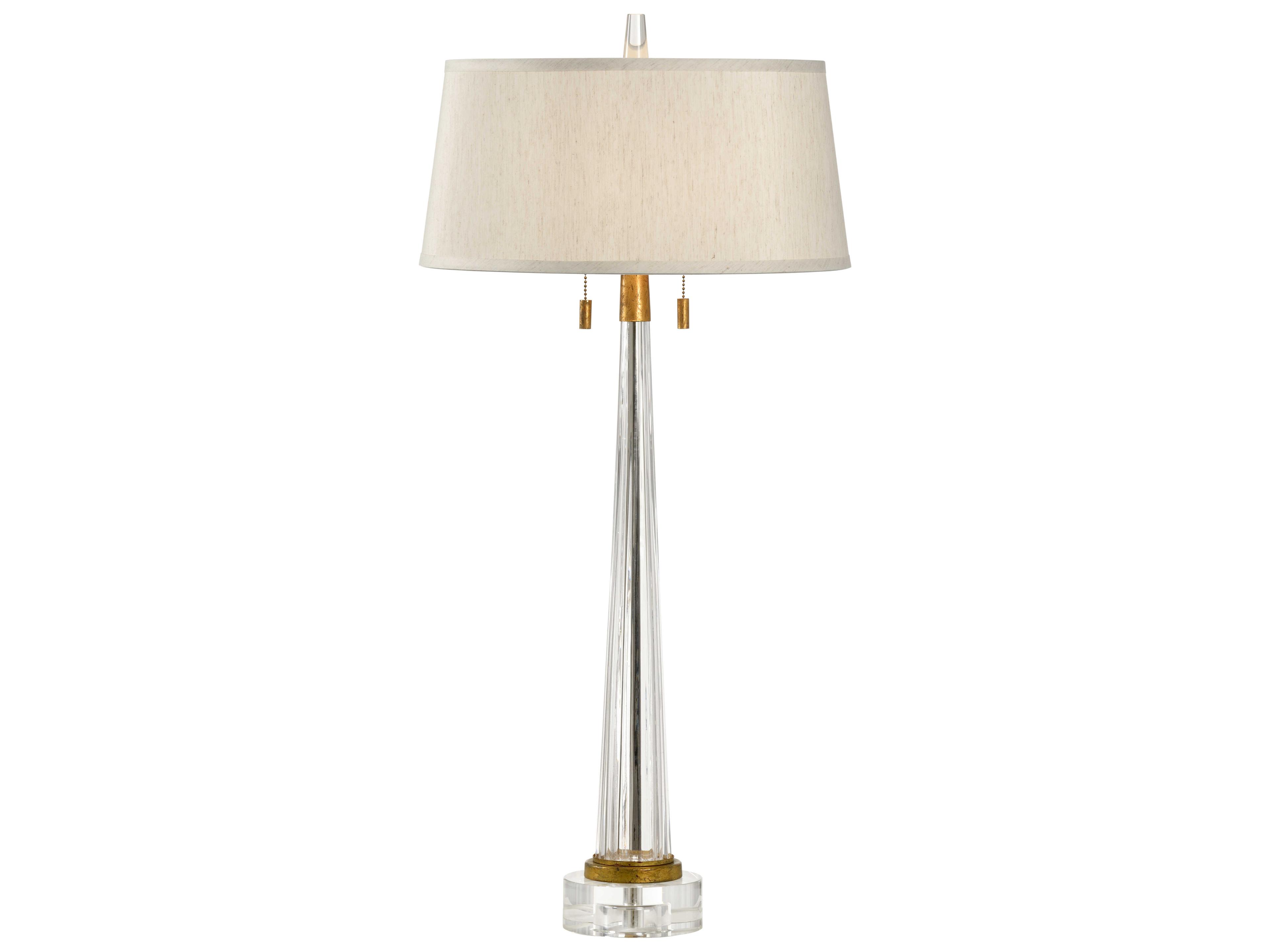 J. Graham Clear Taupe Linen Buffet Lamp