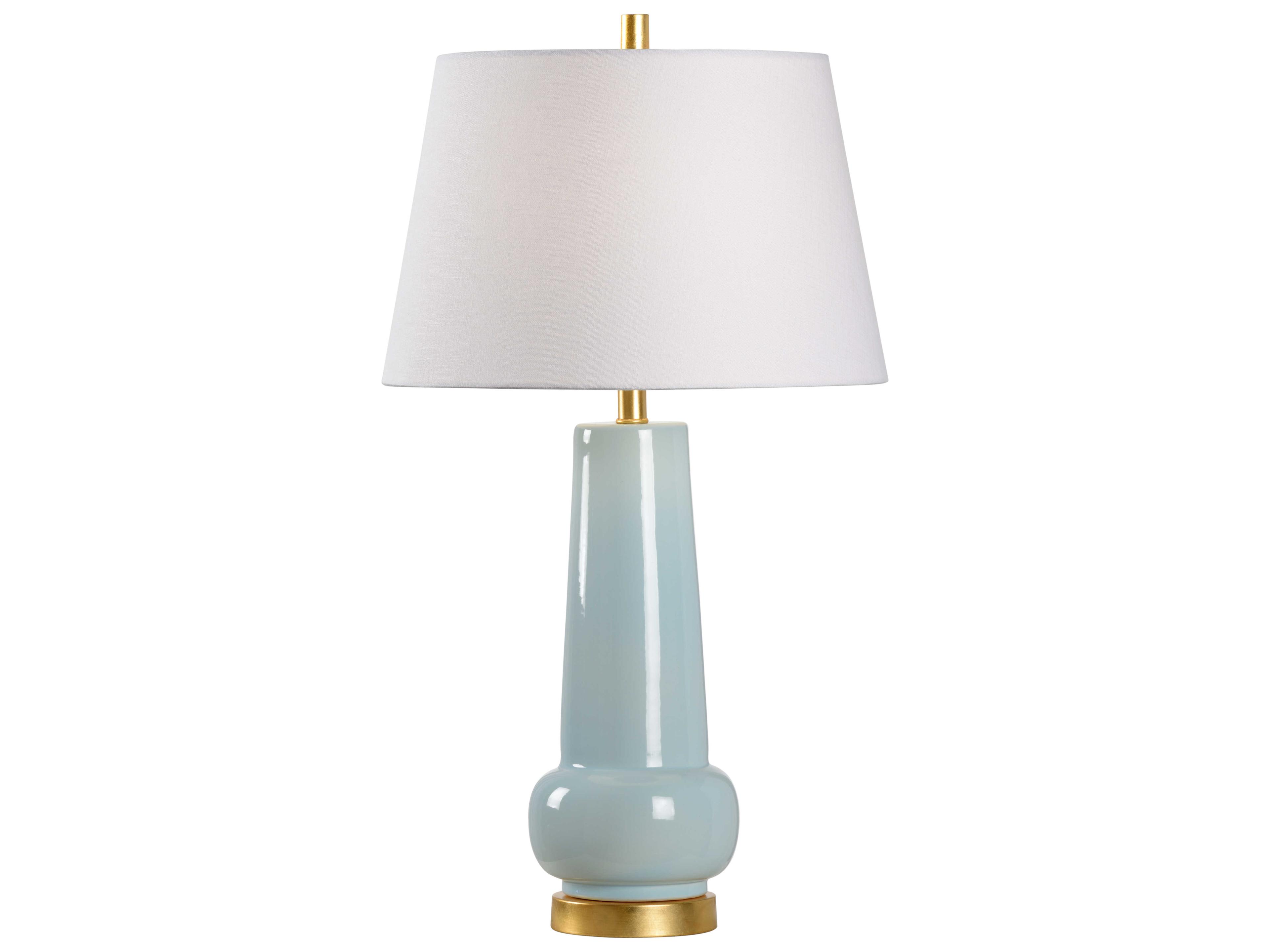 Wildwood Sigrid Blue Off White Linen Buffet Lamp