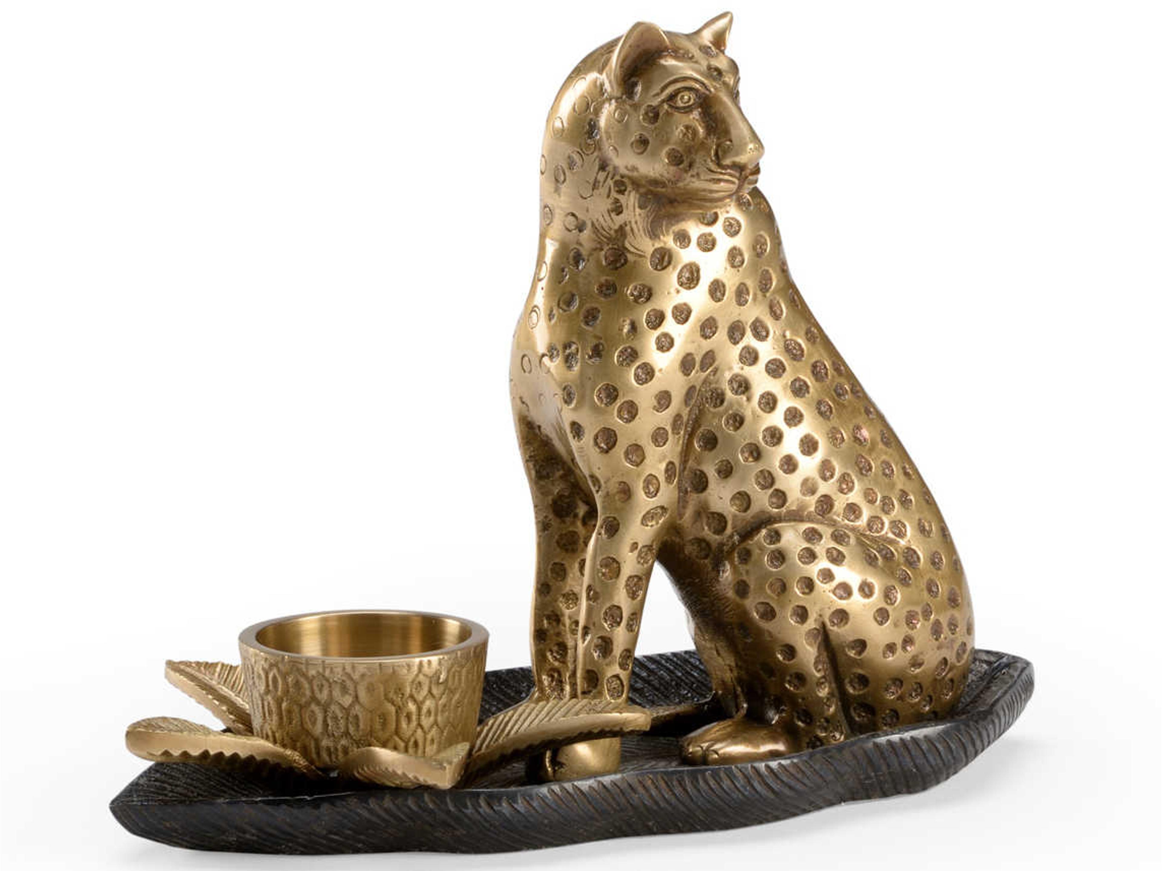 Brass Kat Candleholder