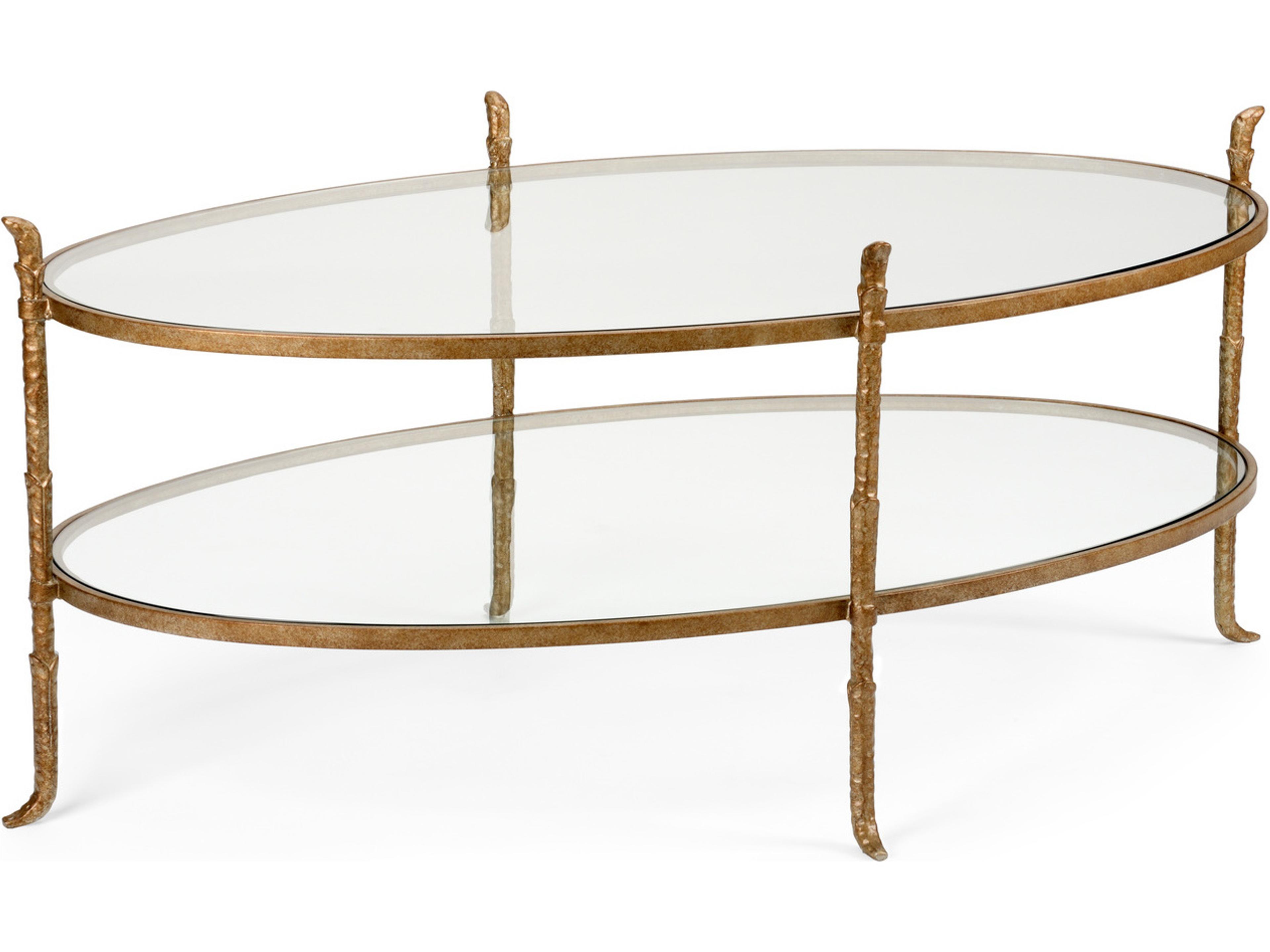 Carley Oval Glass Bronze Coffee Table