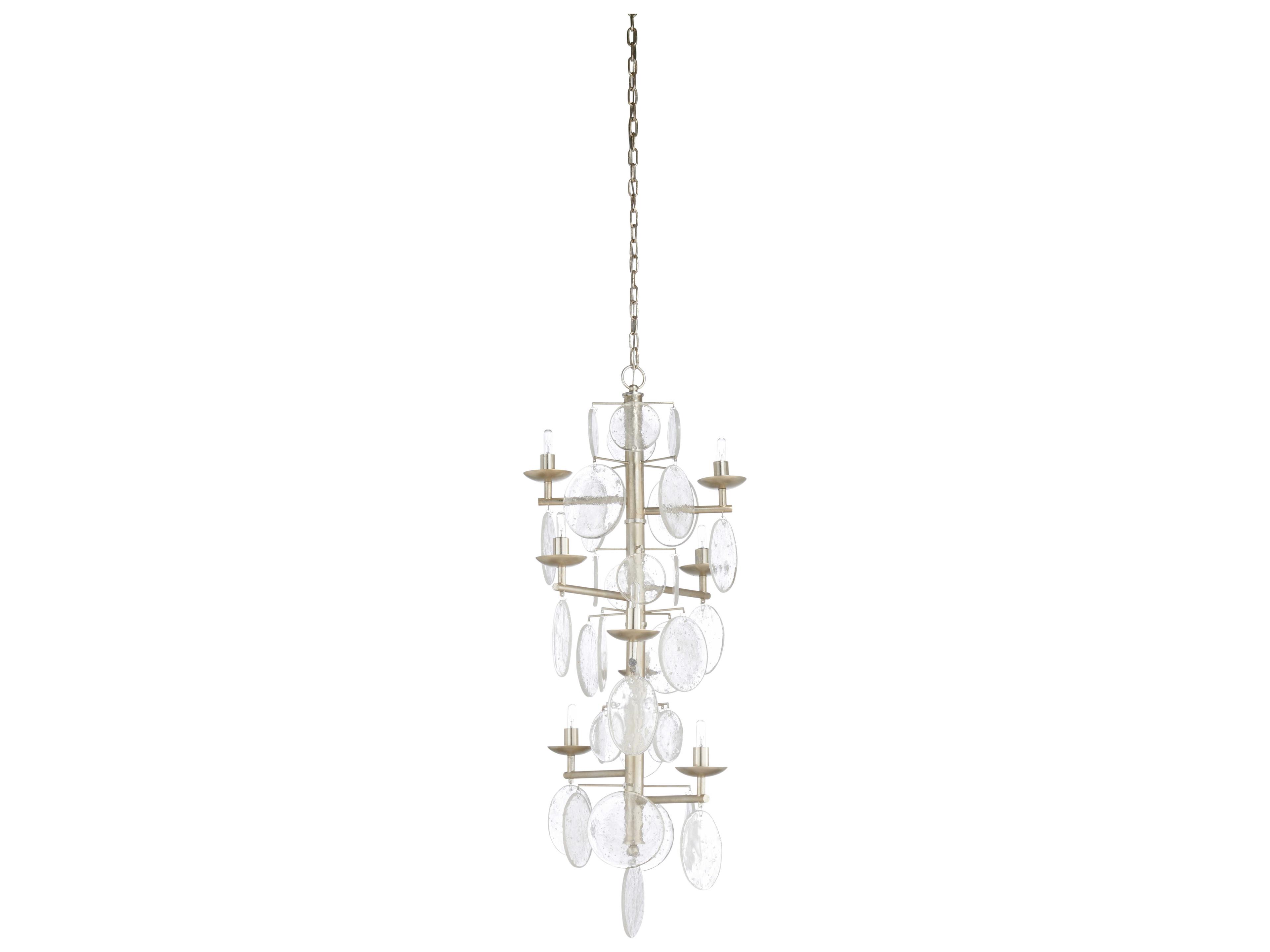 Liza 8-Light Clear Silver Leaf Candelabra Tiered Chandelier
