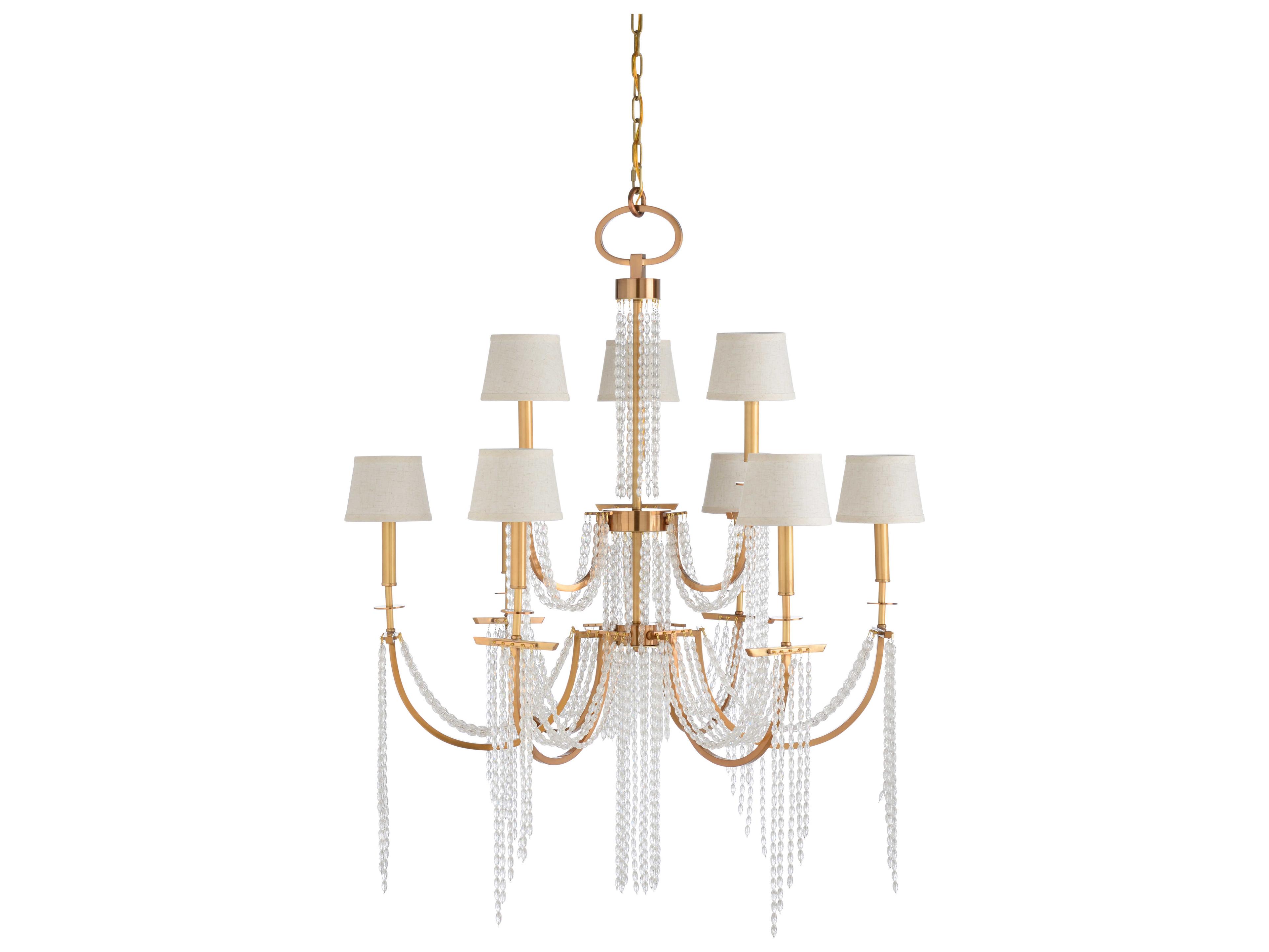 Mackie 9-Light Antique Brass Clear Candelabra Tiered Chandelier