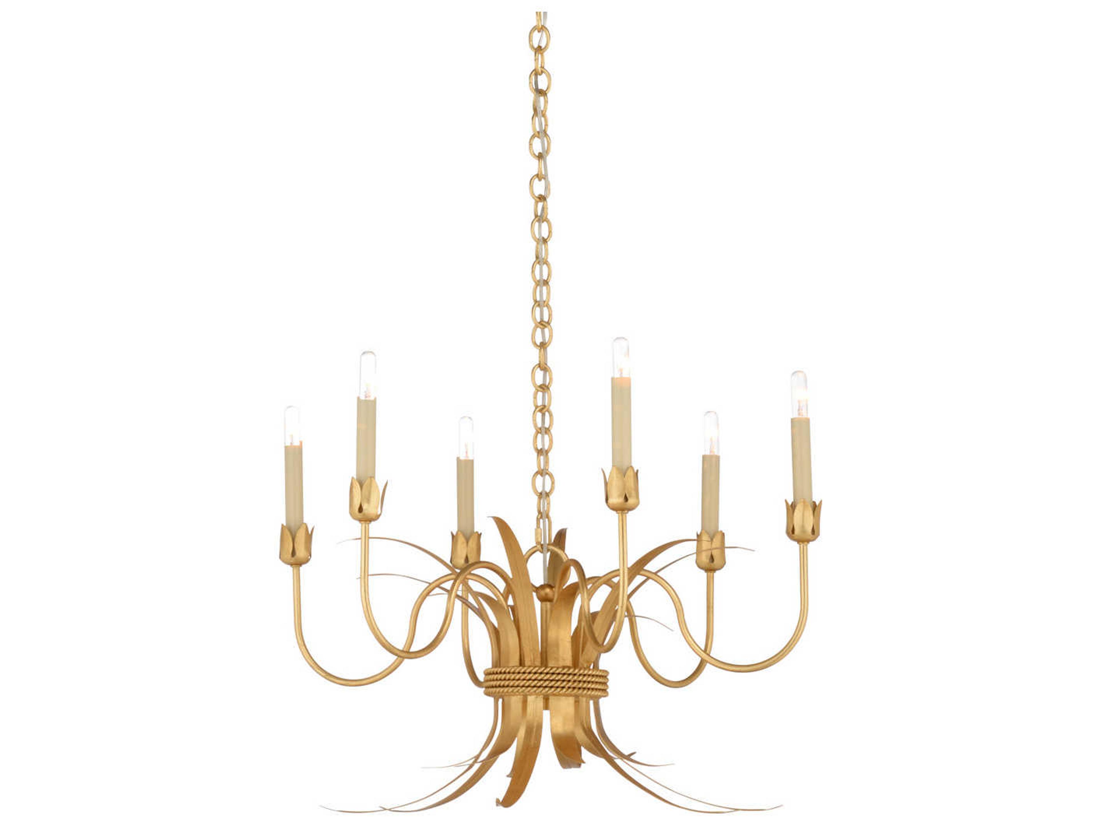 Mignon 6-Light Gold Leaf Chandelier