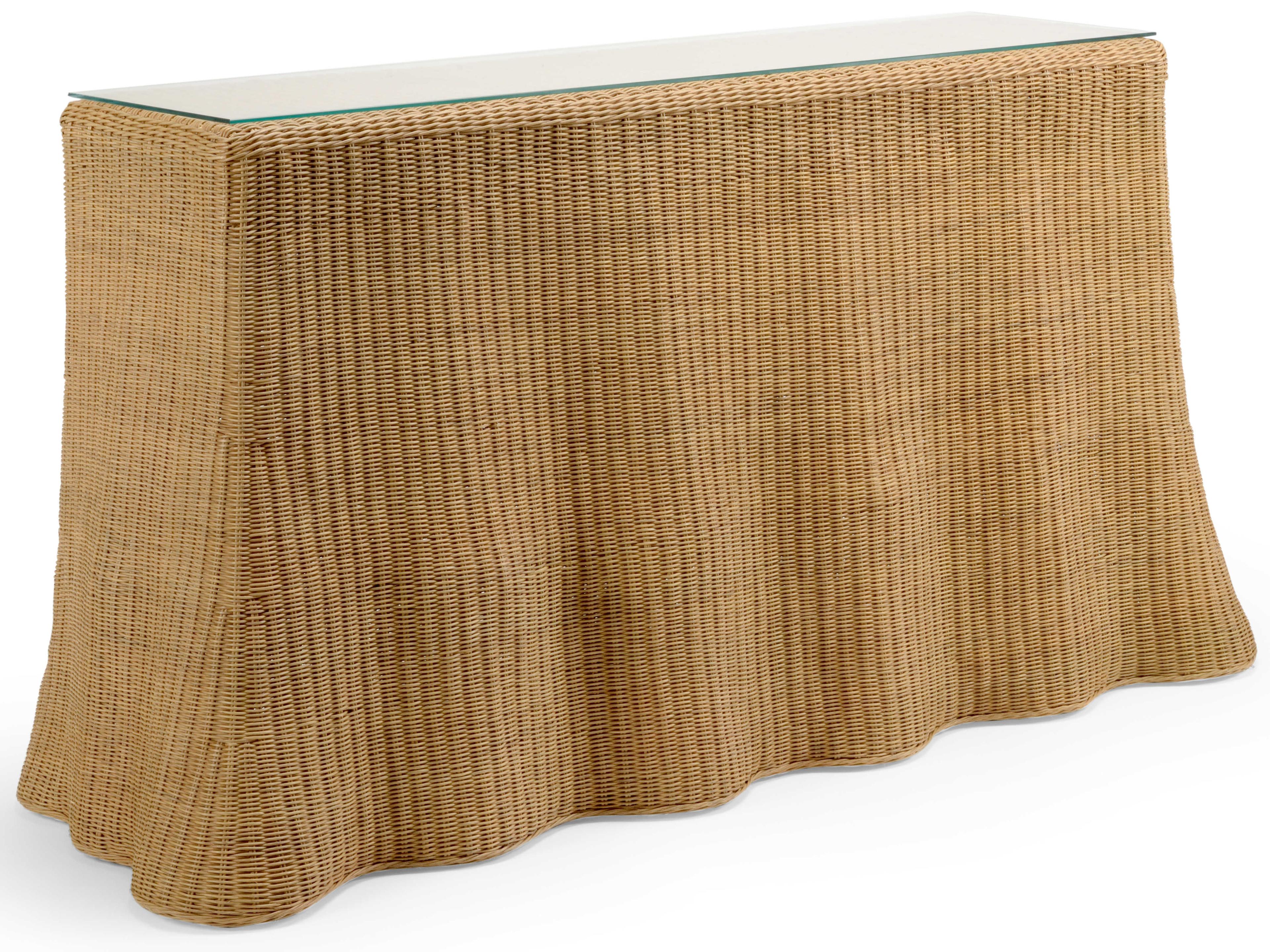 Savannah Rectangular Glass Natural Console Table