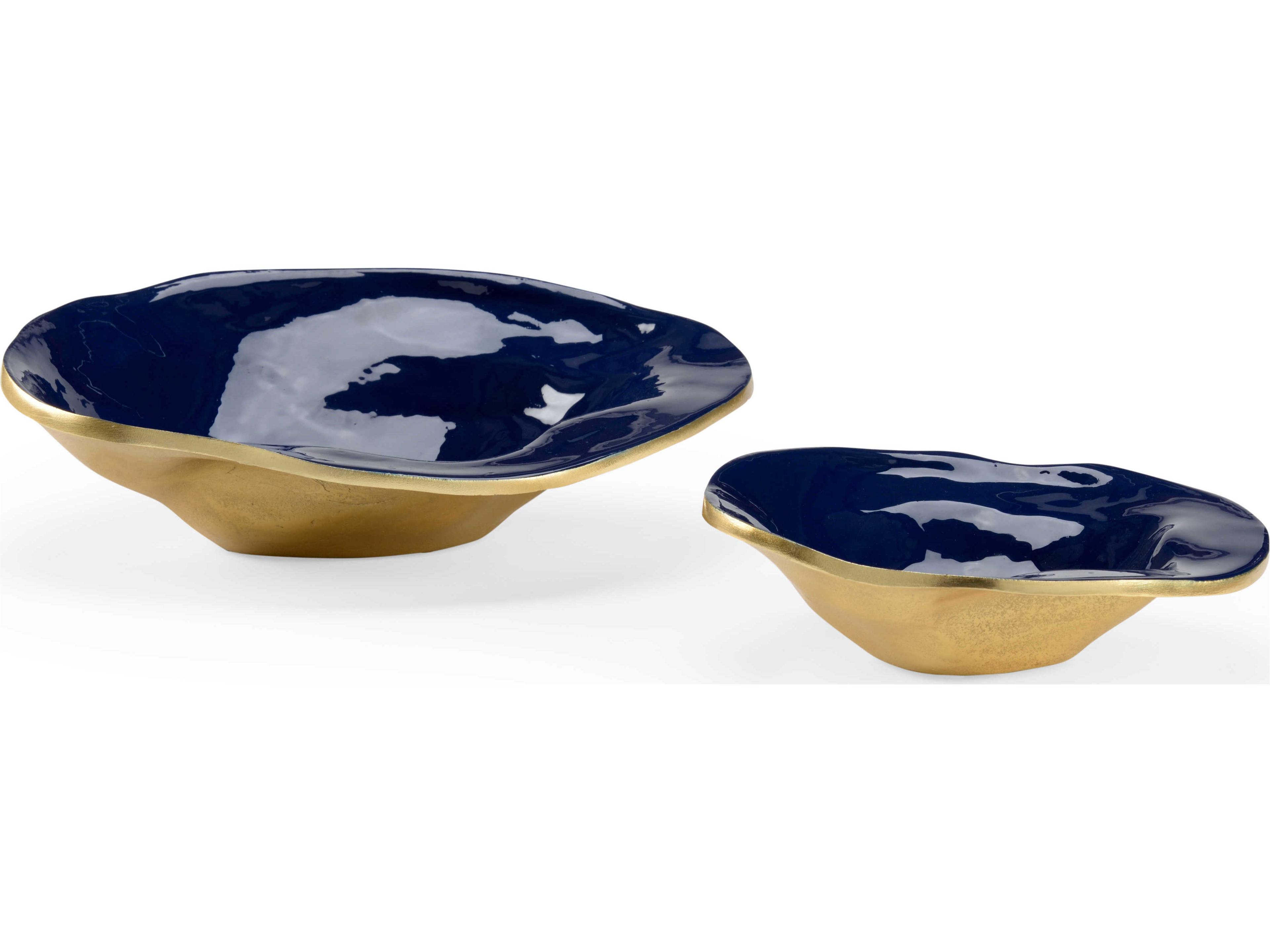 Wildwood Waving Edge Blue Bowls Set of 2