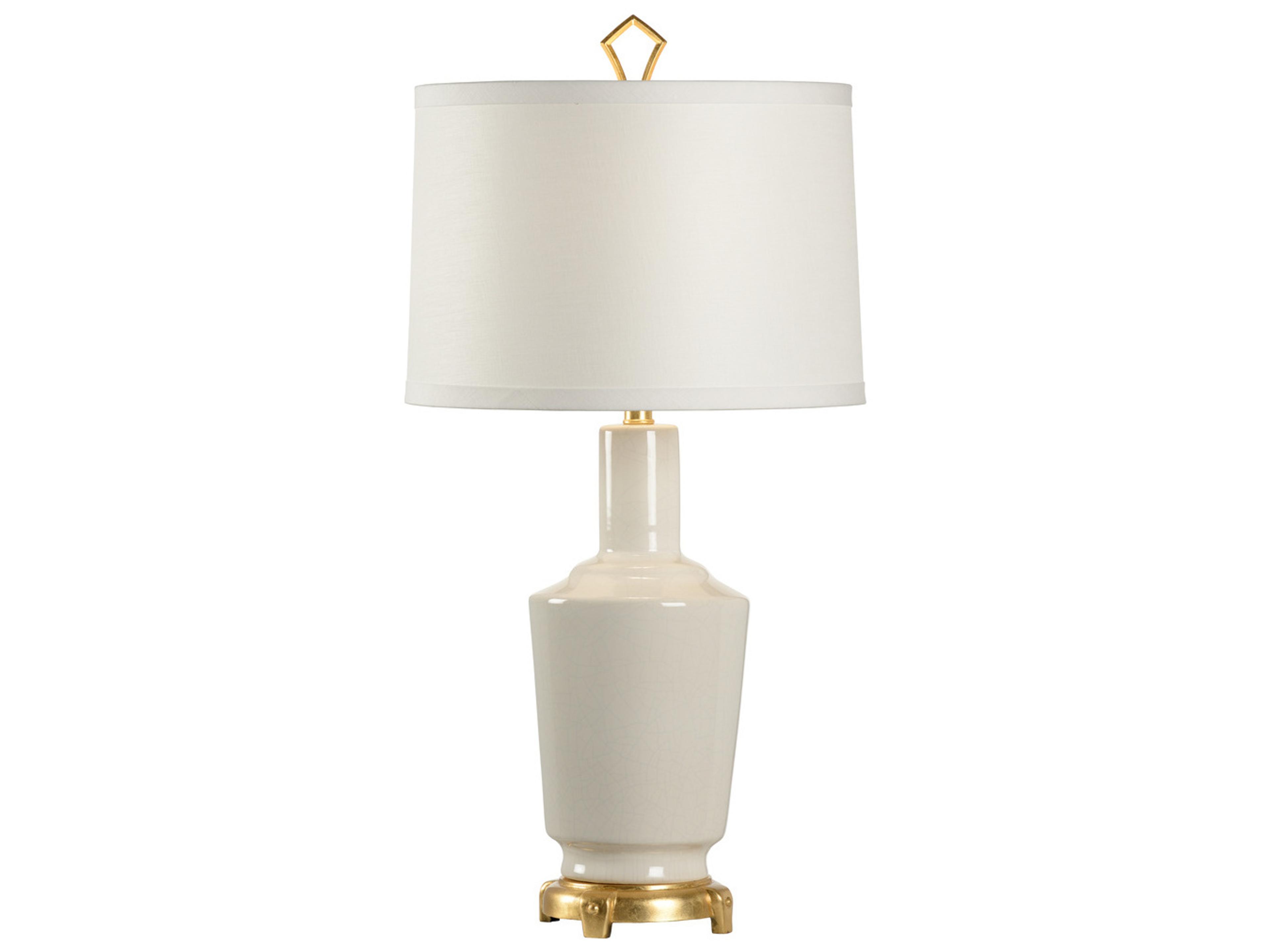 Emma Snow Ivory Linen White Buffet Lamp