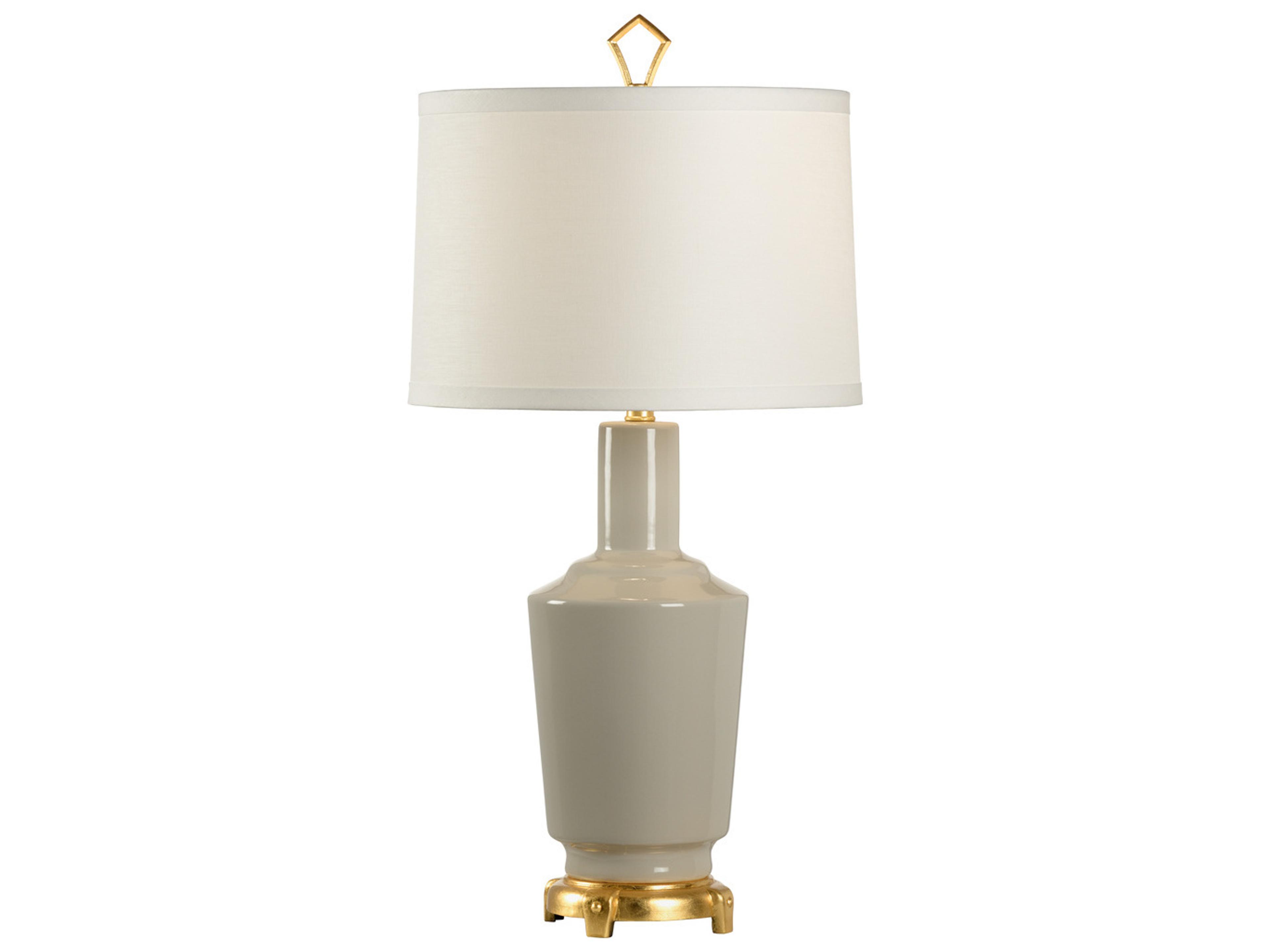 Emma Fog Ivory Linen Gray Buffet Lamp