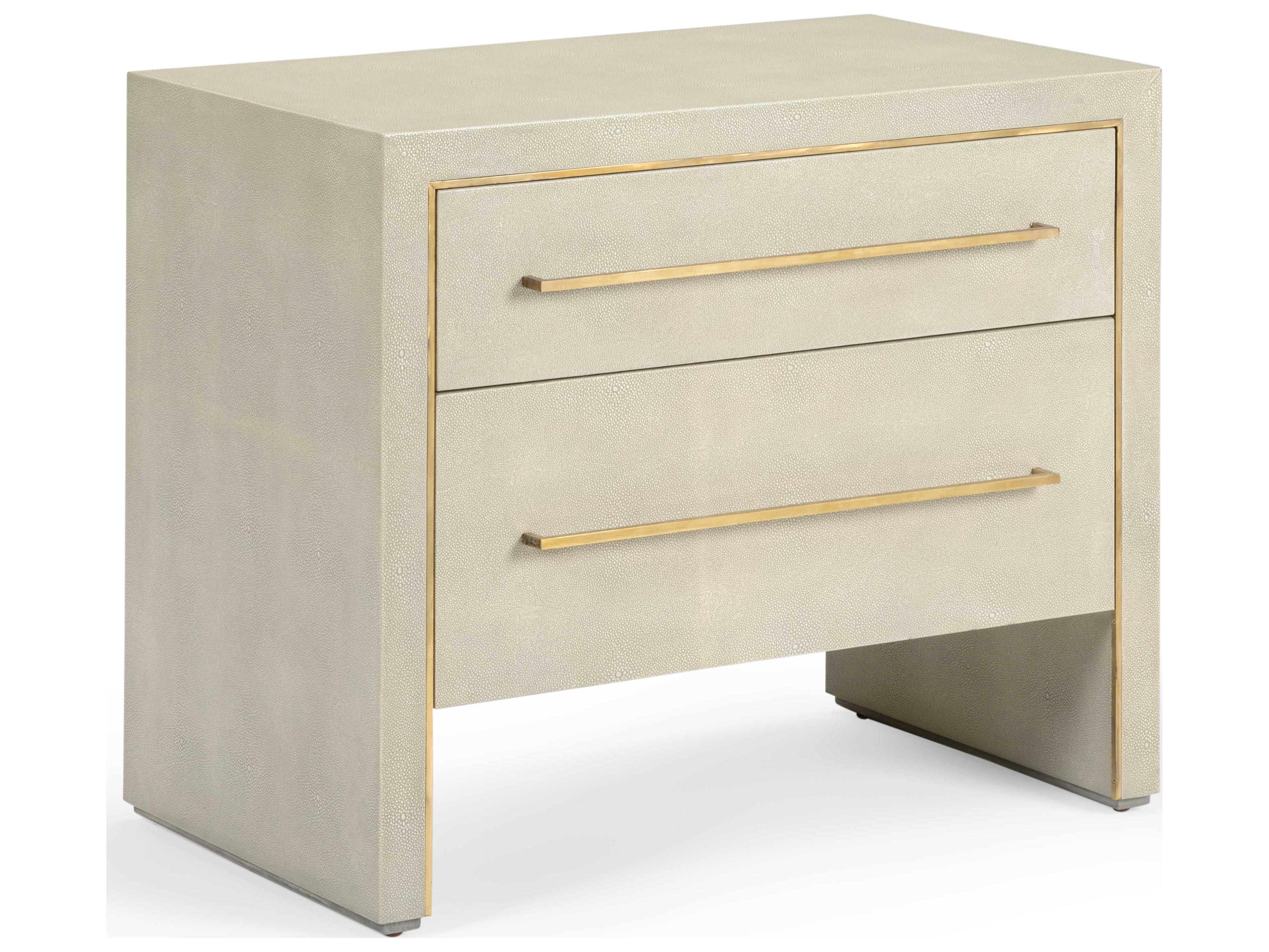 Hudson Rectangular Leather Gray End Table