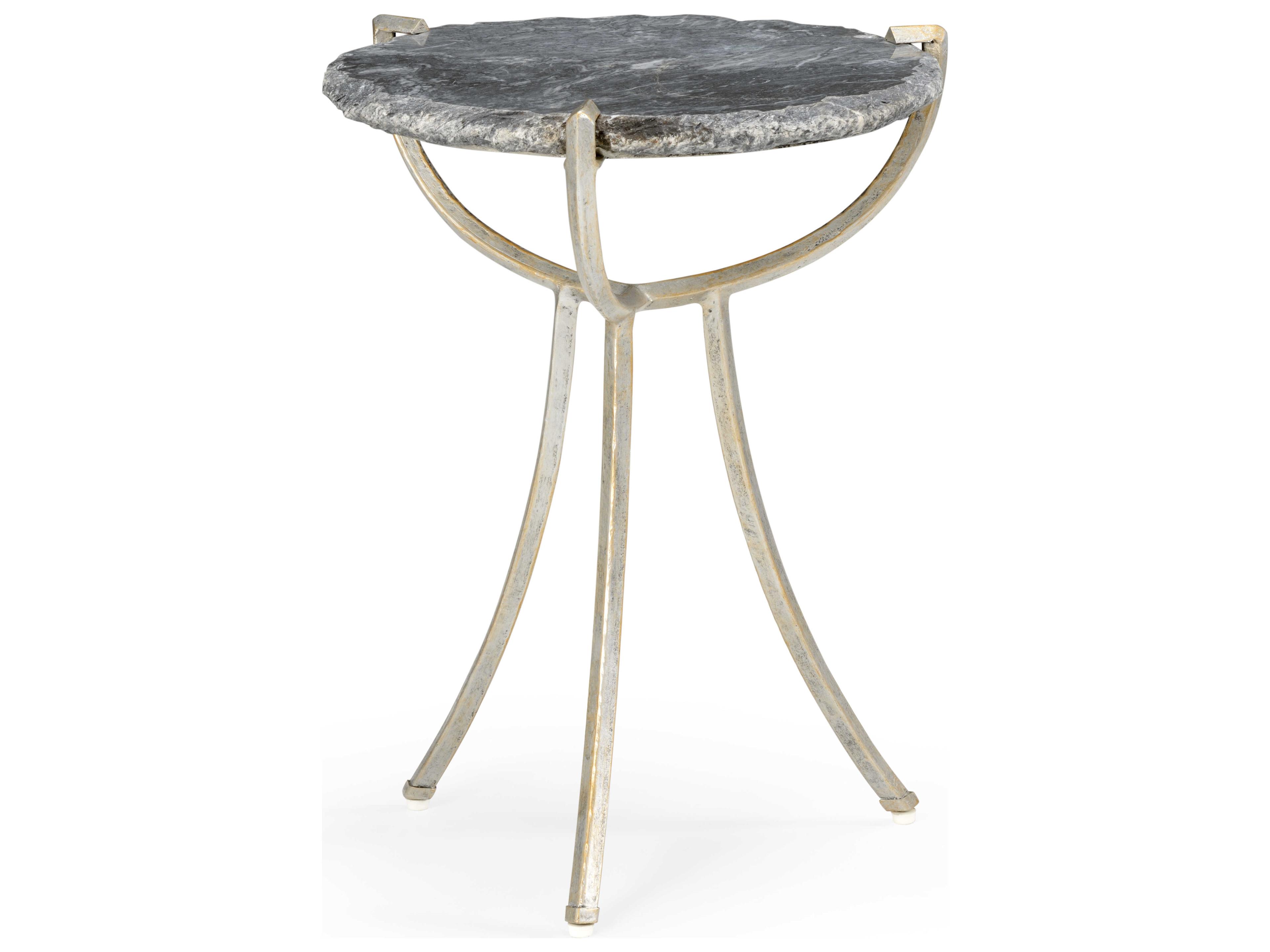 Wildwood Global Round Stone Natural Gray End Table
