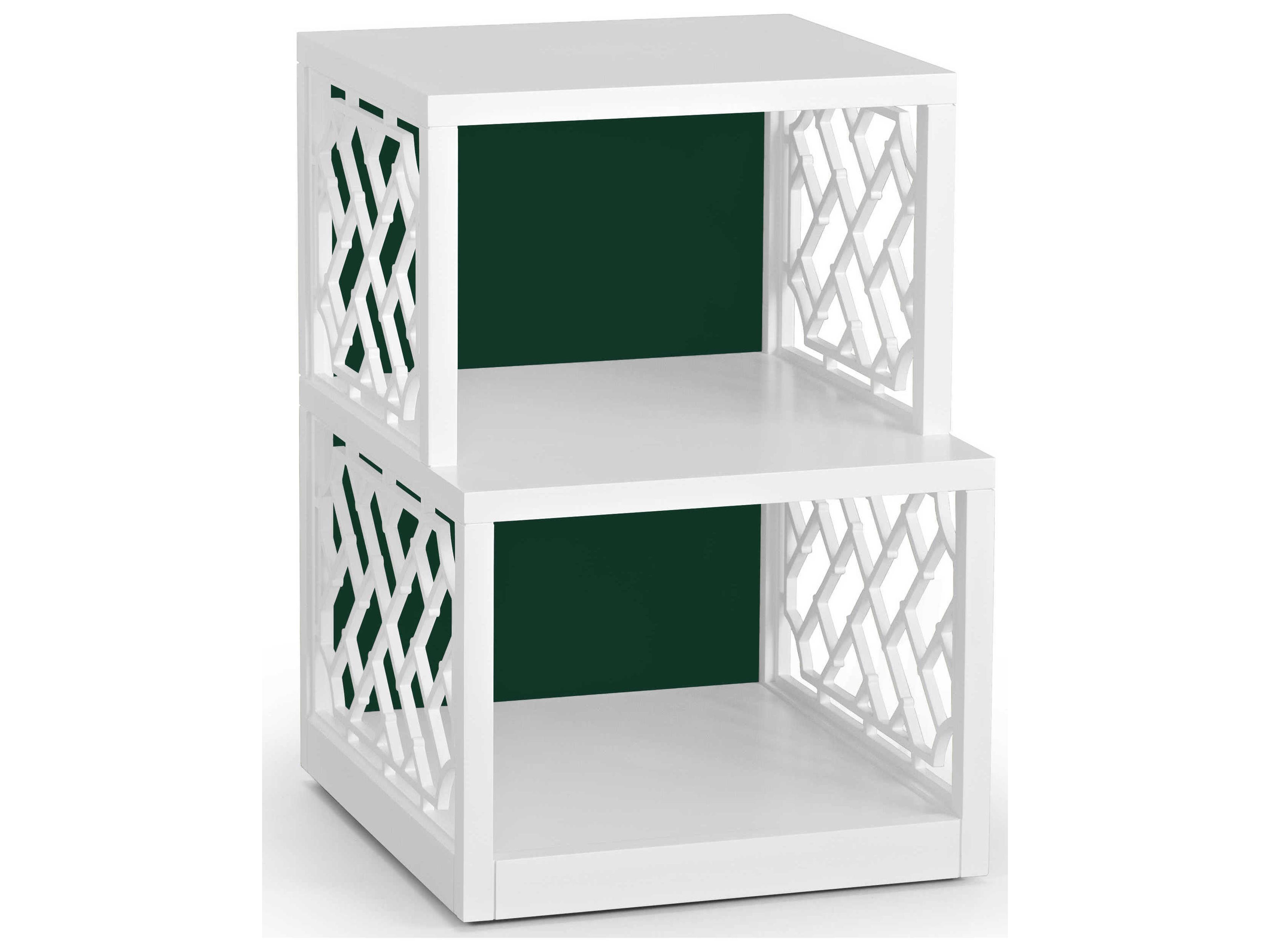 Wildwood Chip Rectangular Wood Chantilly Lace Chrome Green End Table