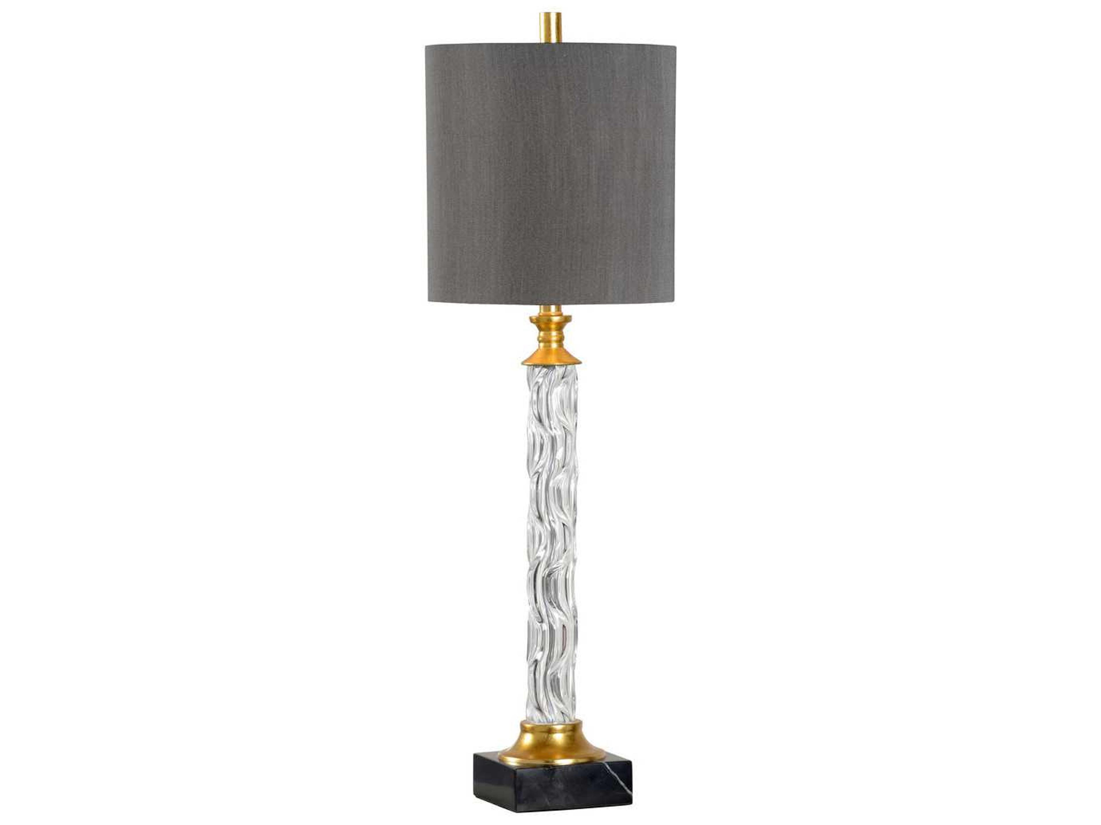 Fiona Clear Charcoal Silkette Black Buffet Lamp