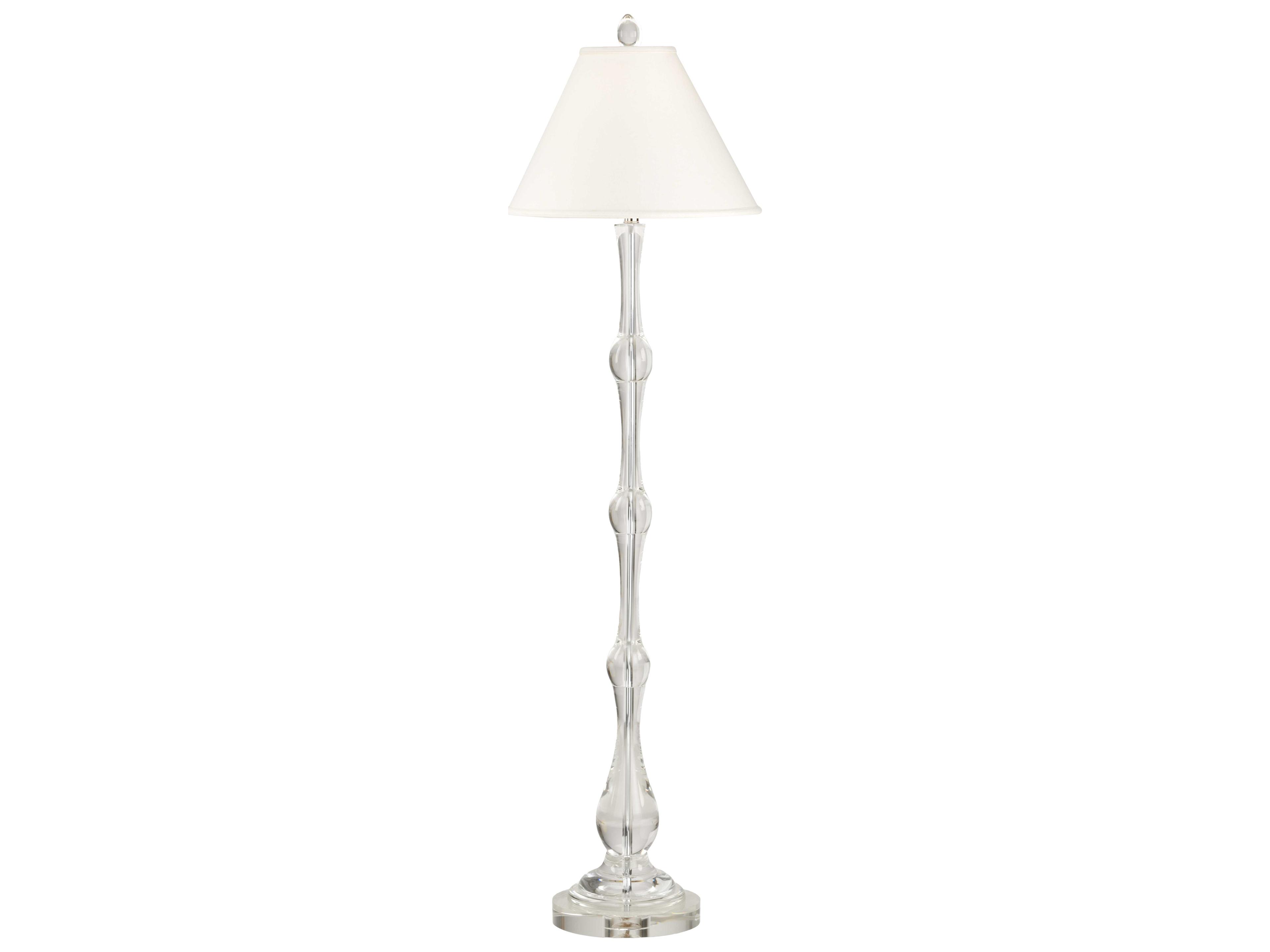 Wildwood Crystal Clear Off White Linen Floor Lamp