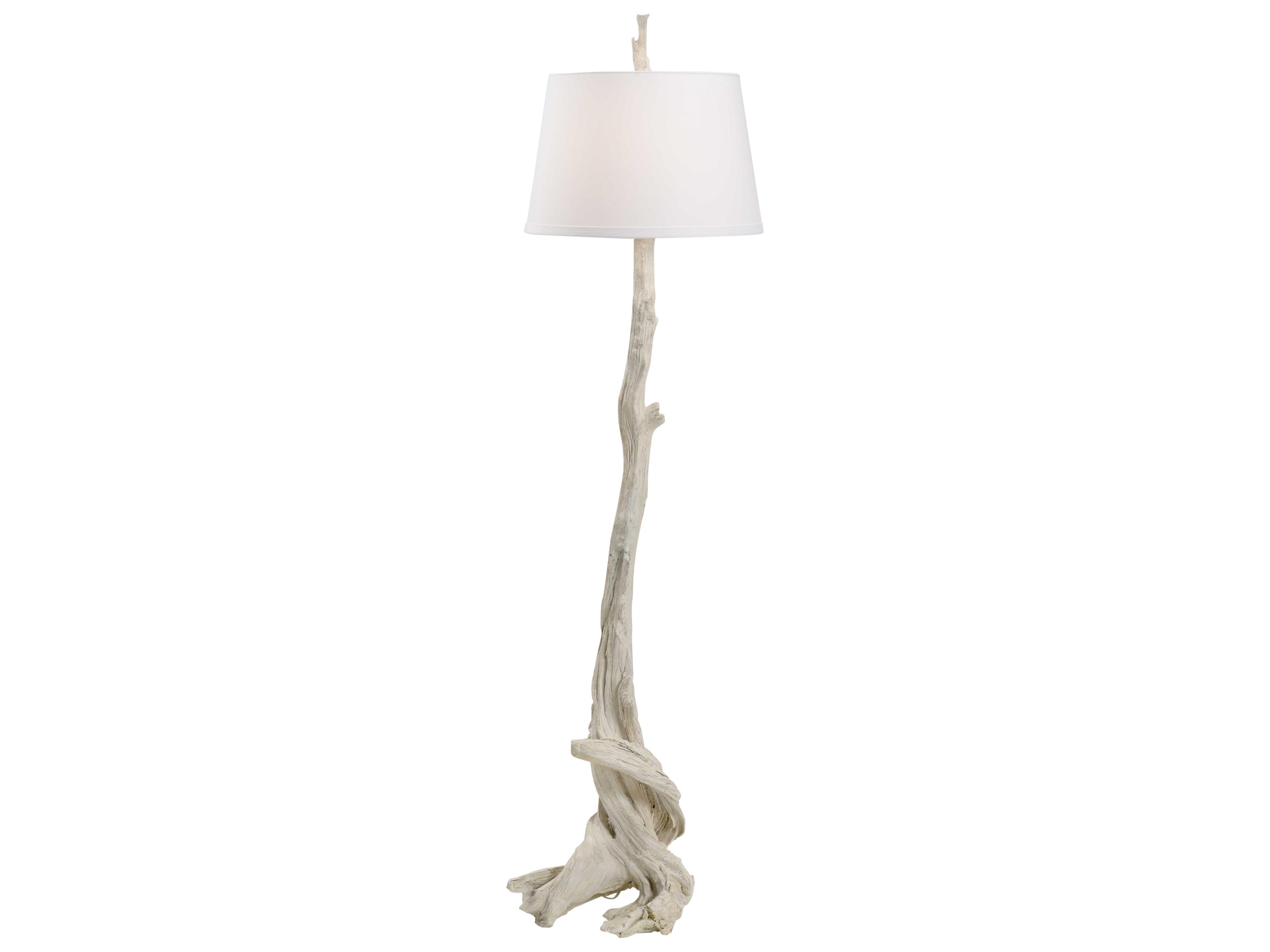 Olmsted Whitewash White Linen Floor Lamp