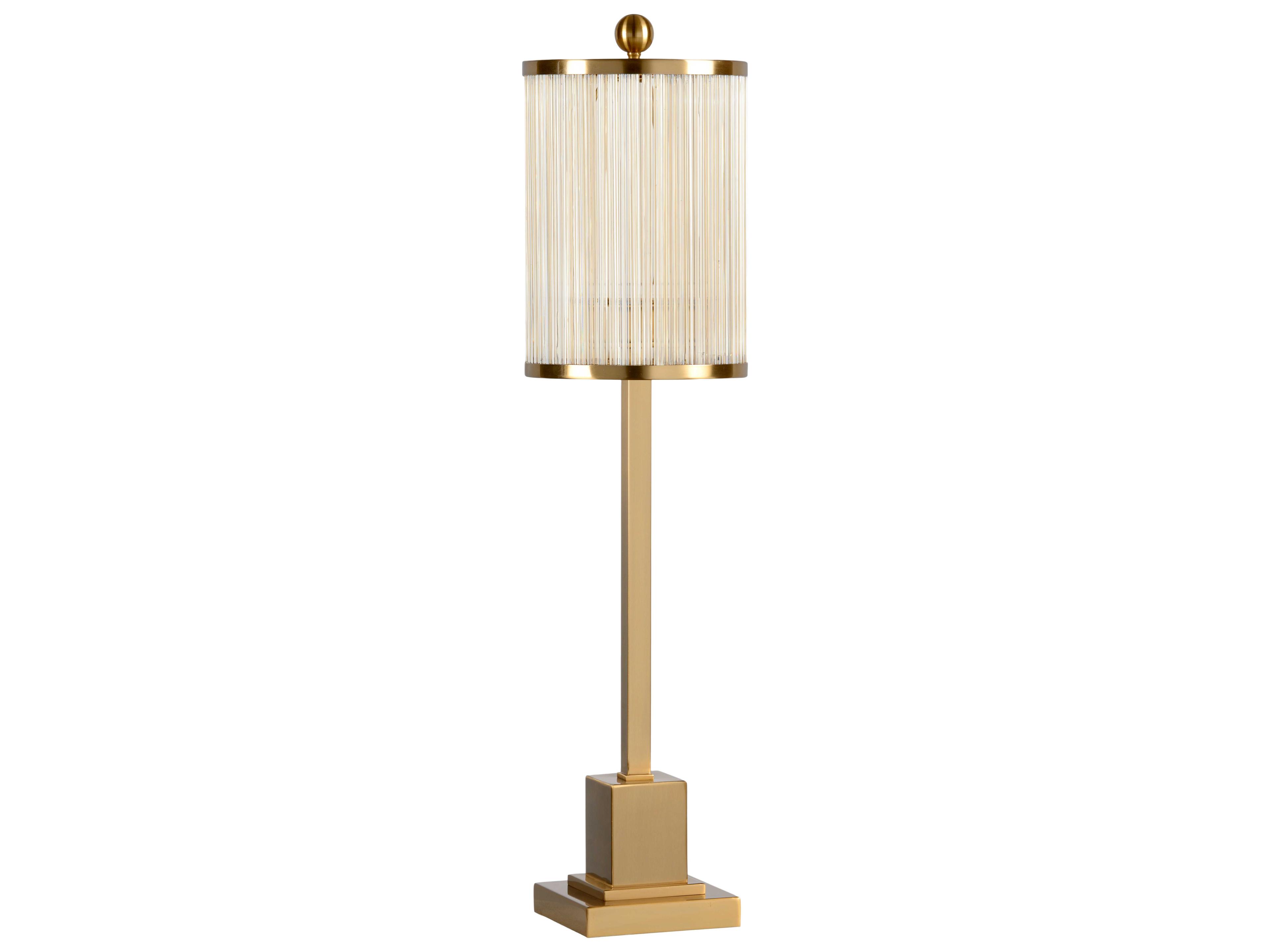 Park Avenue Tarnished Brass Clear Glass Metal Buffet Lamp