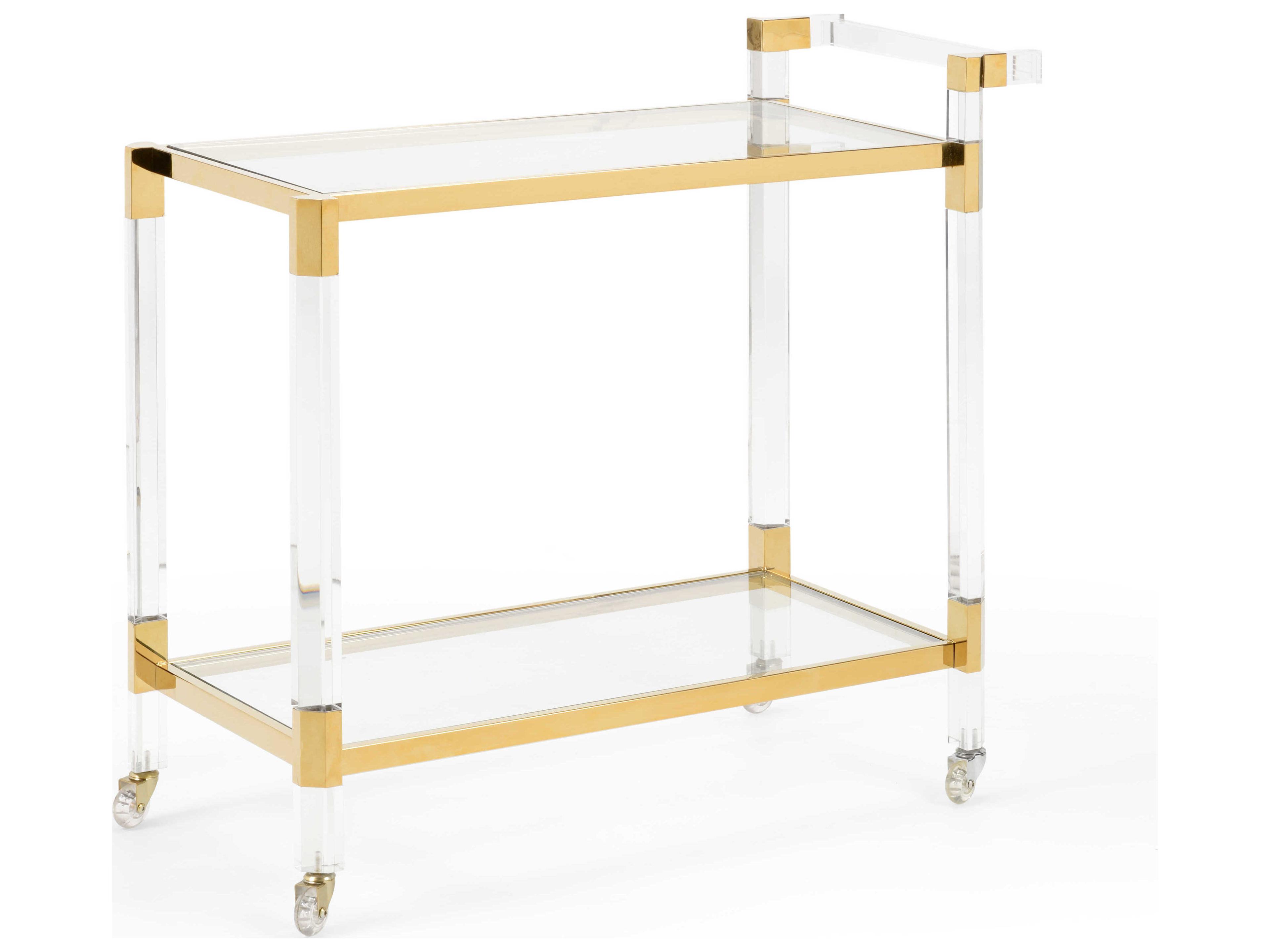 Boulevardier Glass Clear Gold Bar Cart