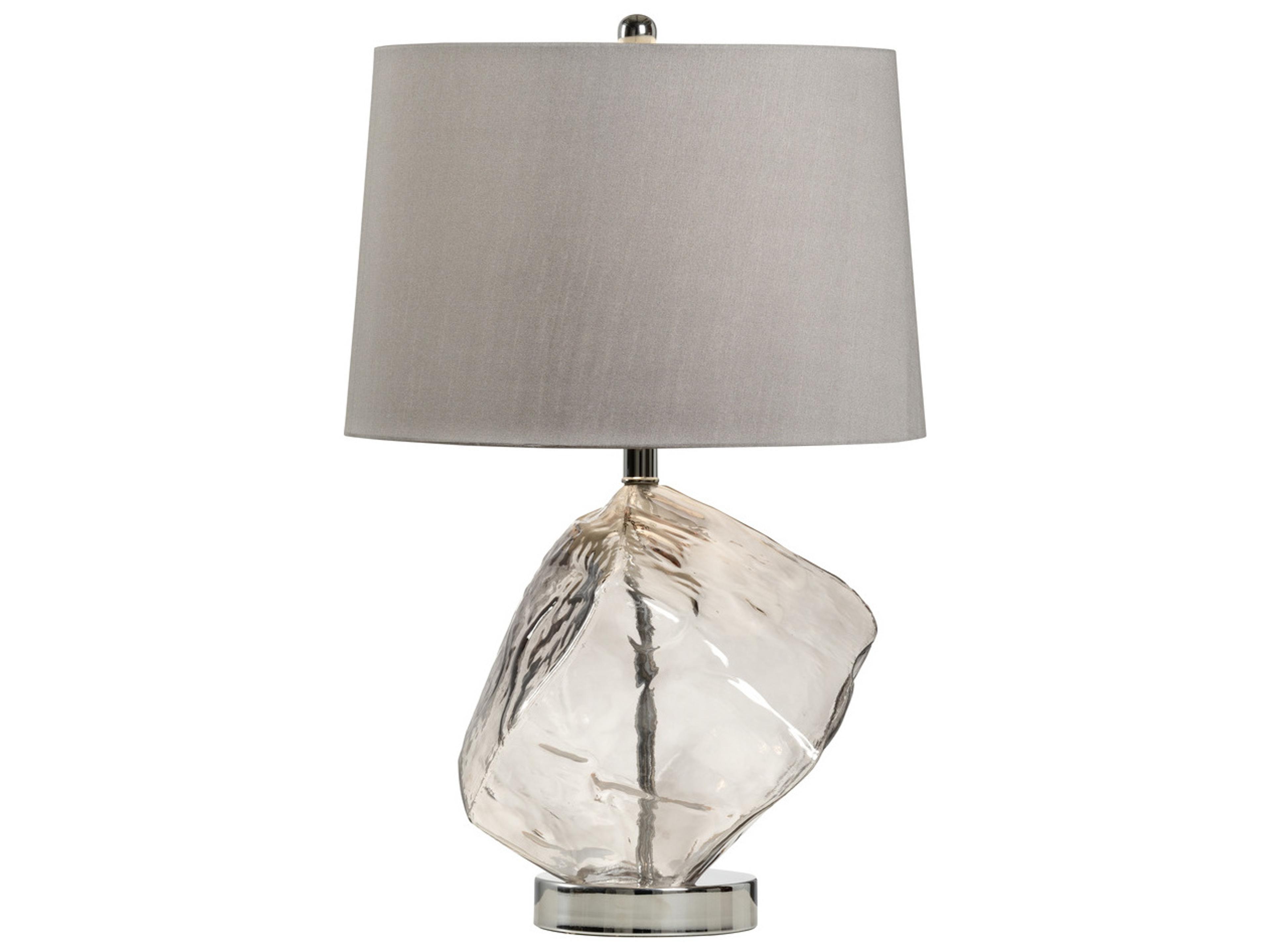 Ice Smoke Gray Silkette Clear Buffet Lamp