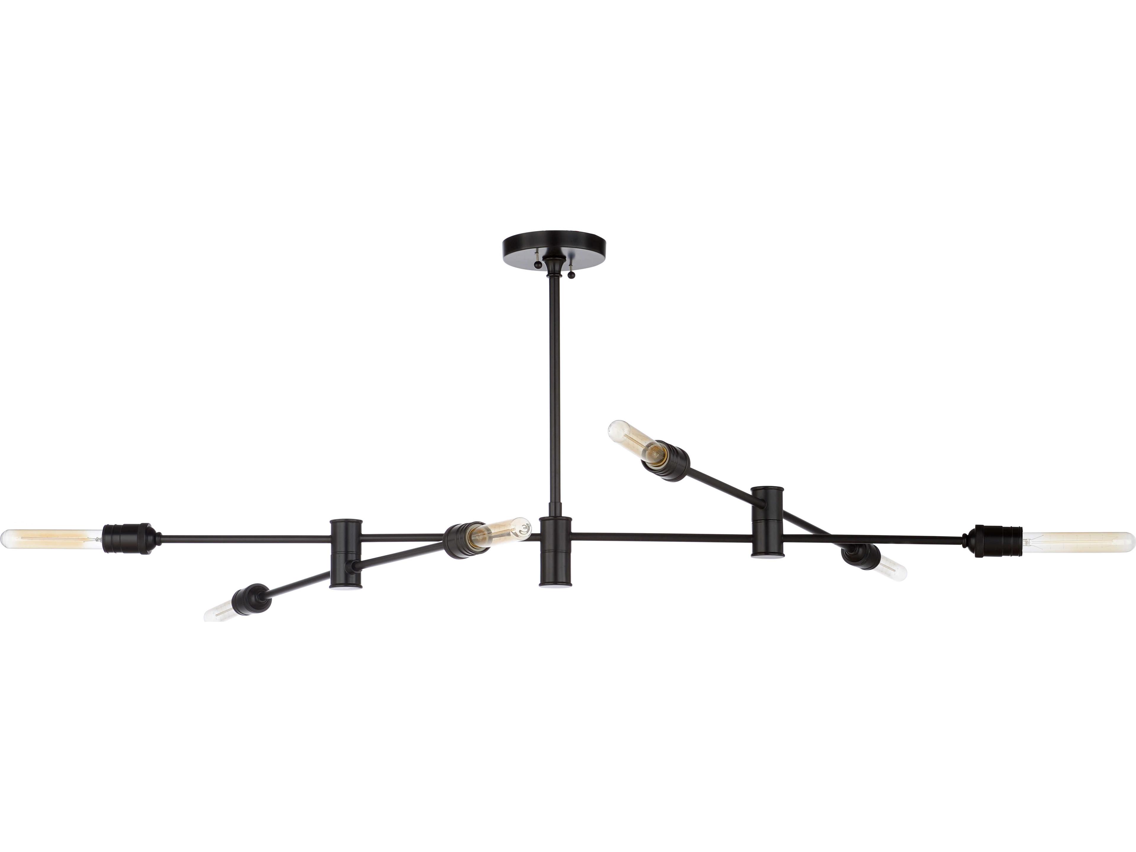 Pluton 6-Light Satin Black Linear Island Pendant