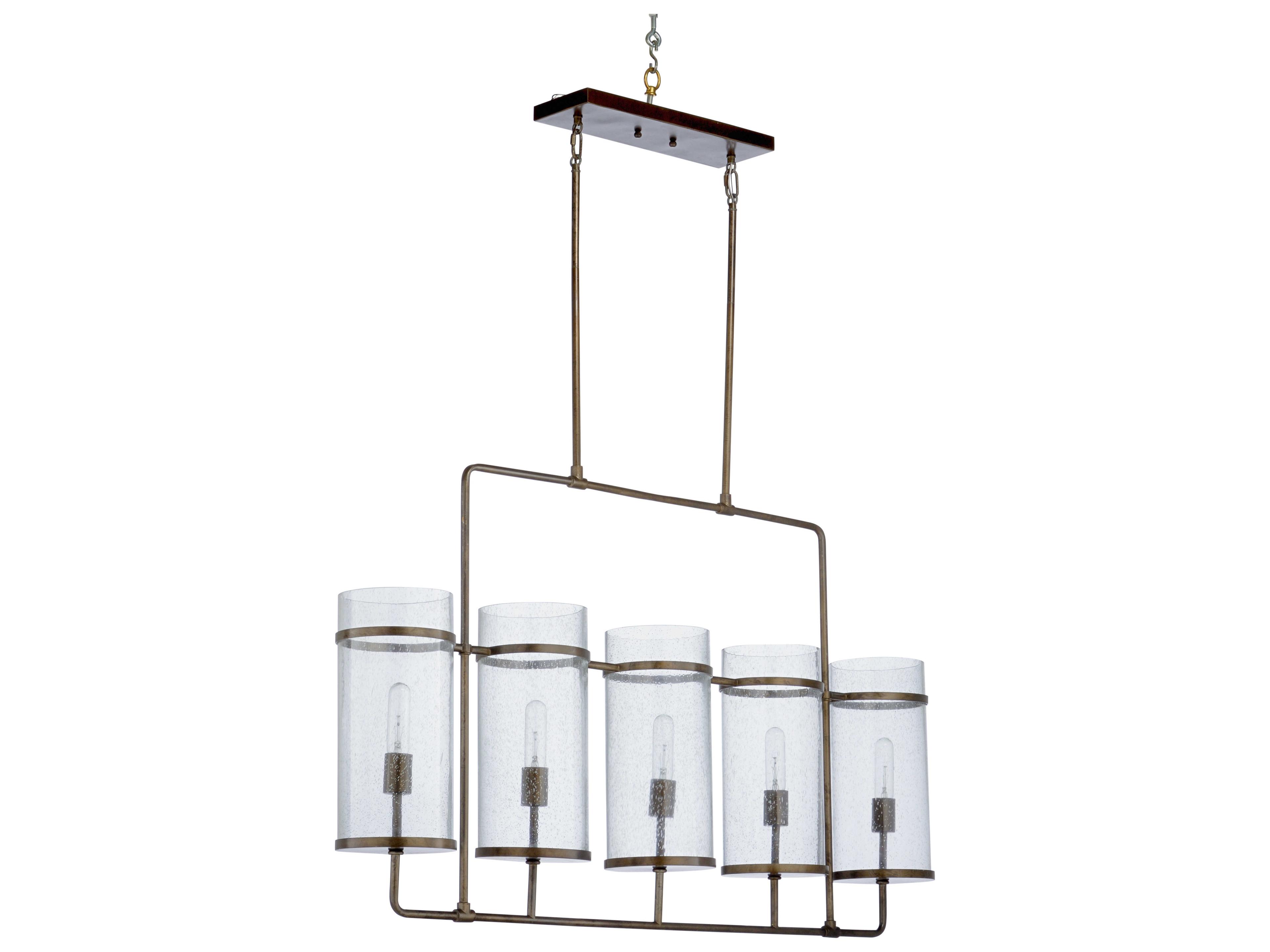 Wildwood Mcguire 5-Light Bronze Clear Cylinder Island Pendant